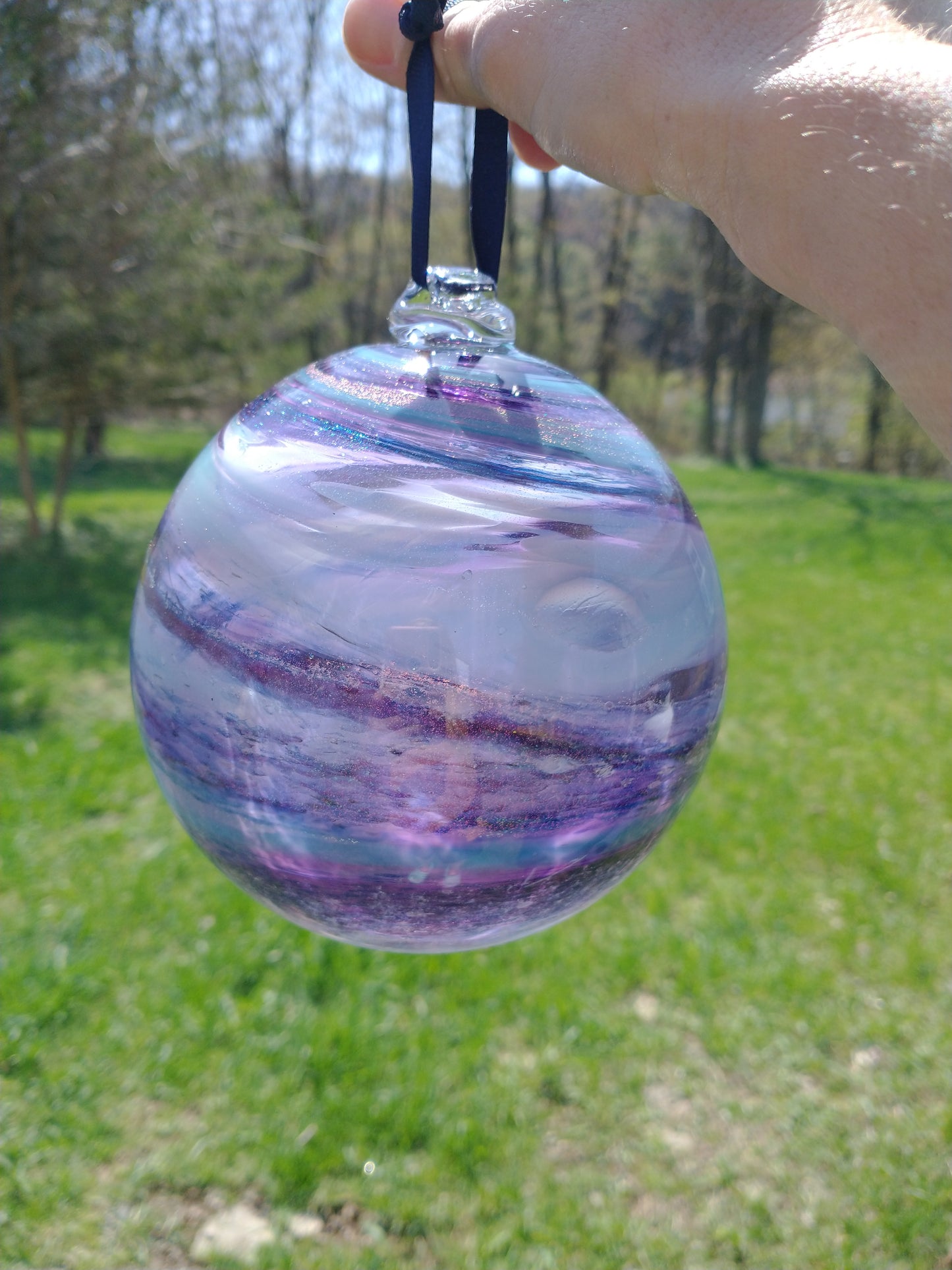 SMALL Ornament suncatcher Glass Memorials Hand Blown Glass Memories Cremation Memorials Ashes