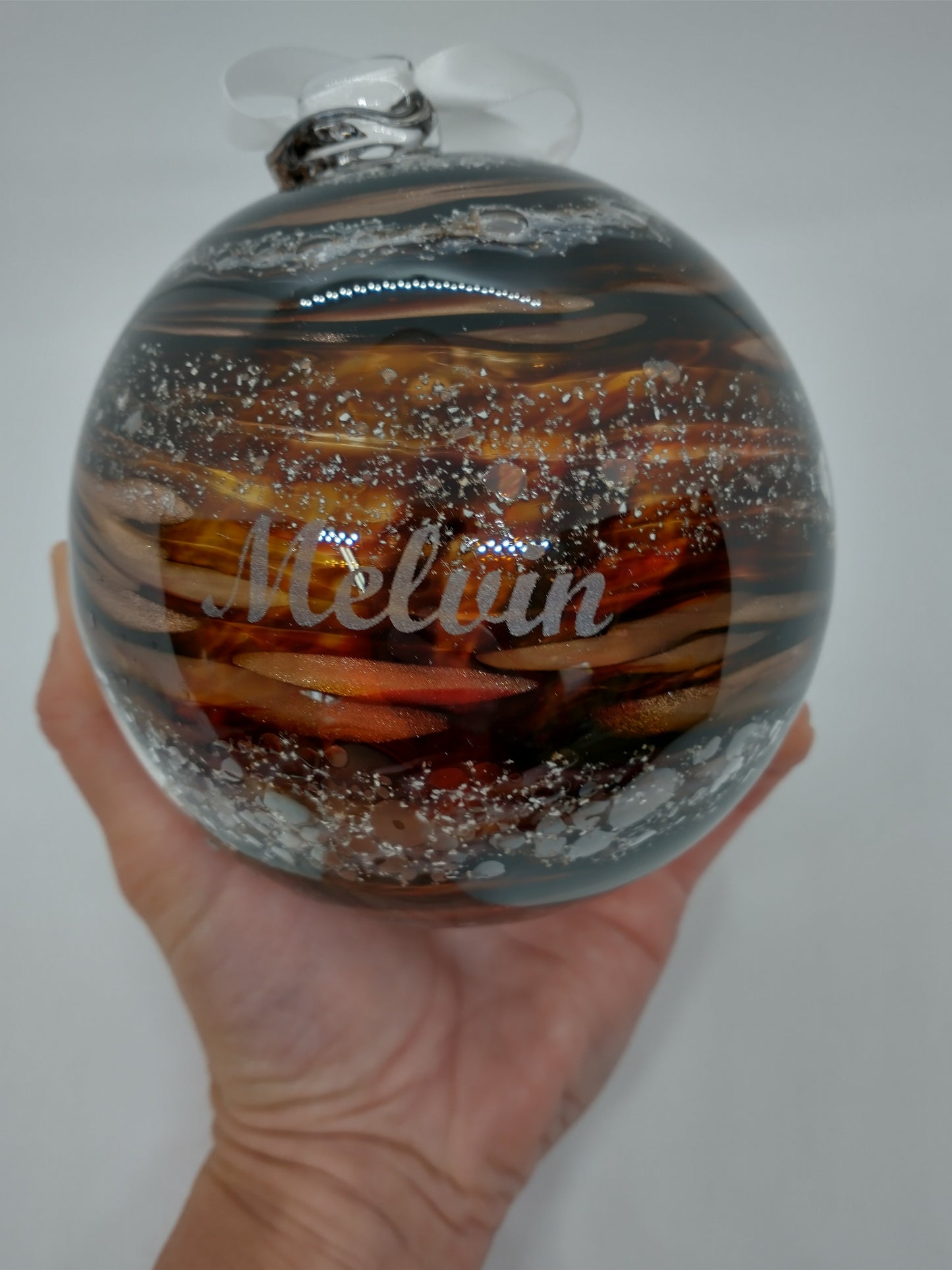 SMALL Ornament suncatcher Glass Memorials Hand Blown Glass Memories Cremation Memorials Ashes