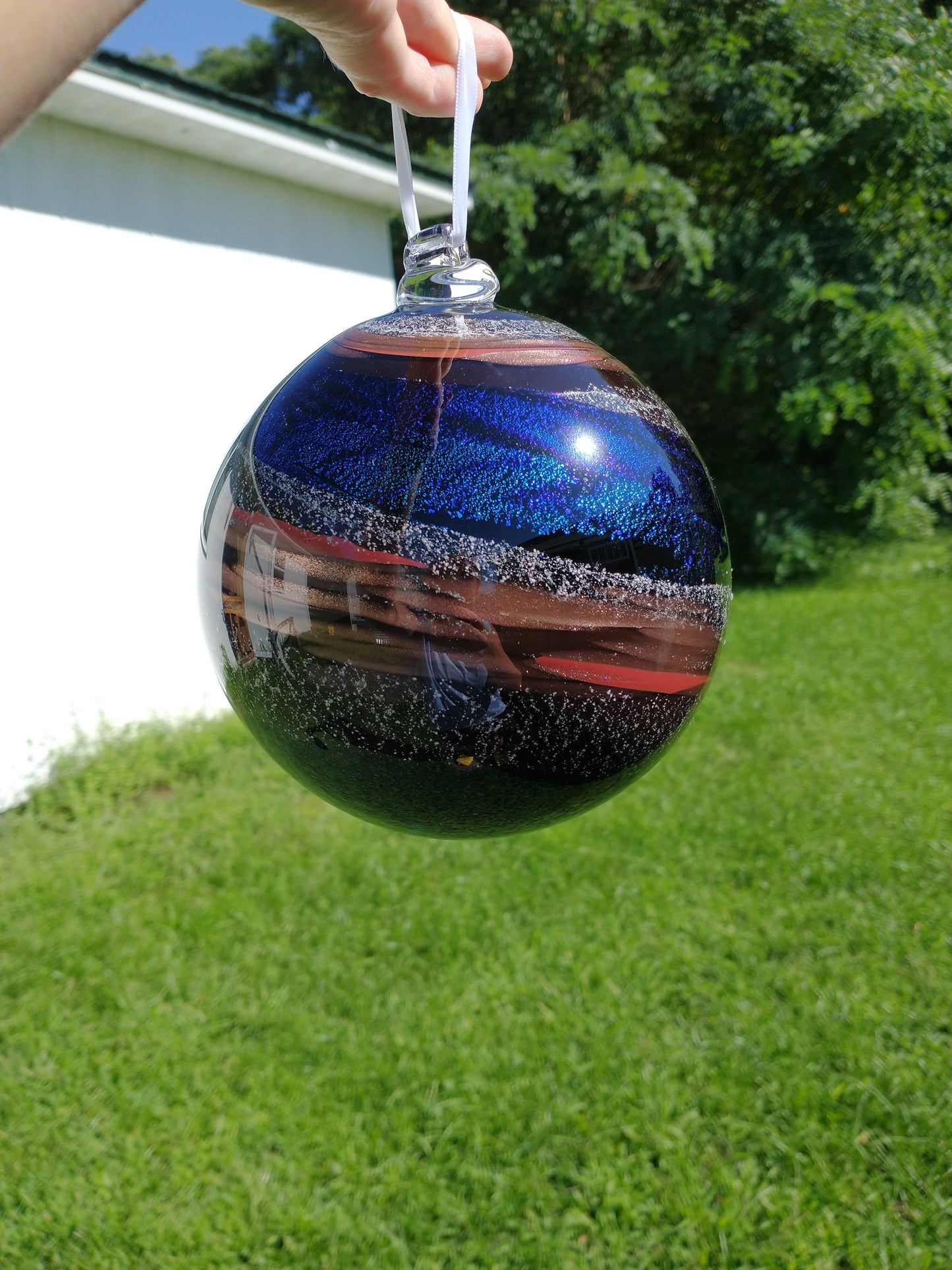 SMALL Ornament suncatcher Glass Memorials Hand Blown Glass Memories Cremation Memorials Ashes