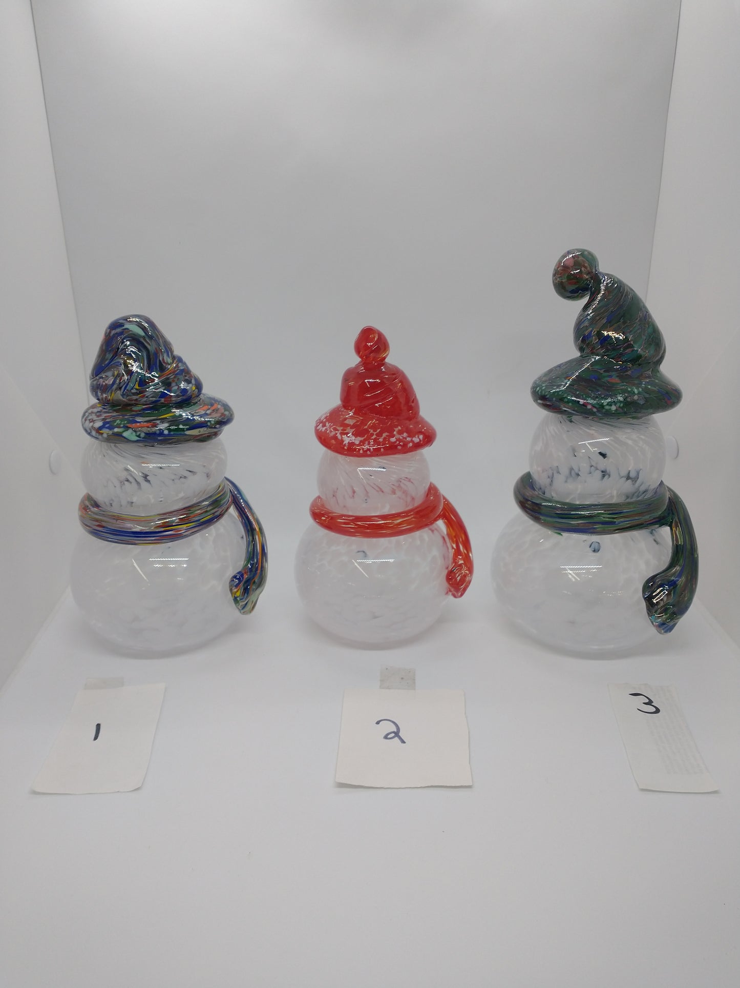 Glass Snowman frosty the snowman glass snowmen Hand Blown Glass Snowmen Decorative winter snowman Christmas snow decorative