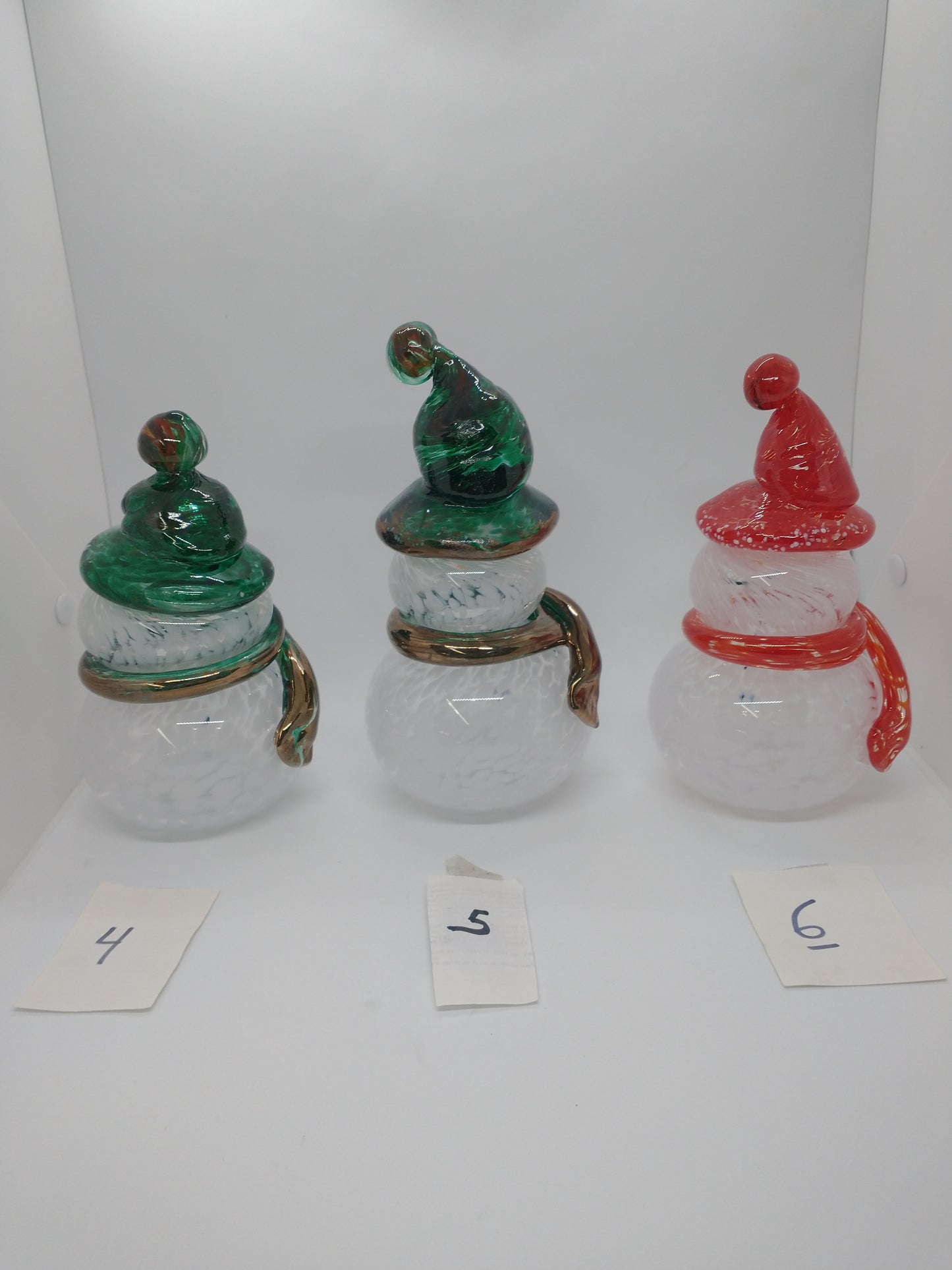 Glass Snowman frosty the snowman glass snowmen Hand Blown Glass Snowmen Decorative winter snowman Christmas snow decorative