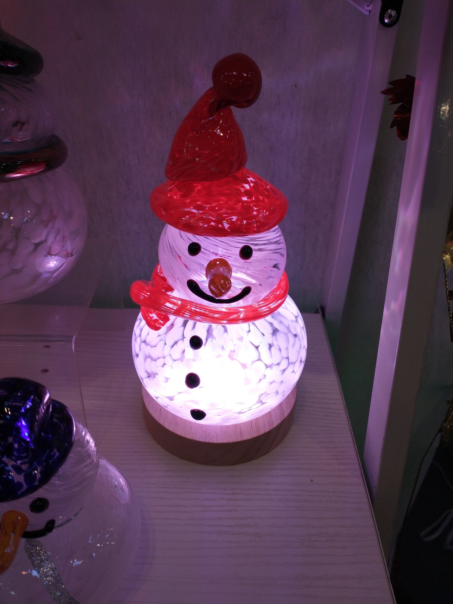 Glass Snowman frosty the snowman glass snowmen Hand Blown Glass Snowmen Decorative winter snowman Christmas snow decorative