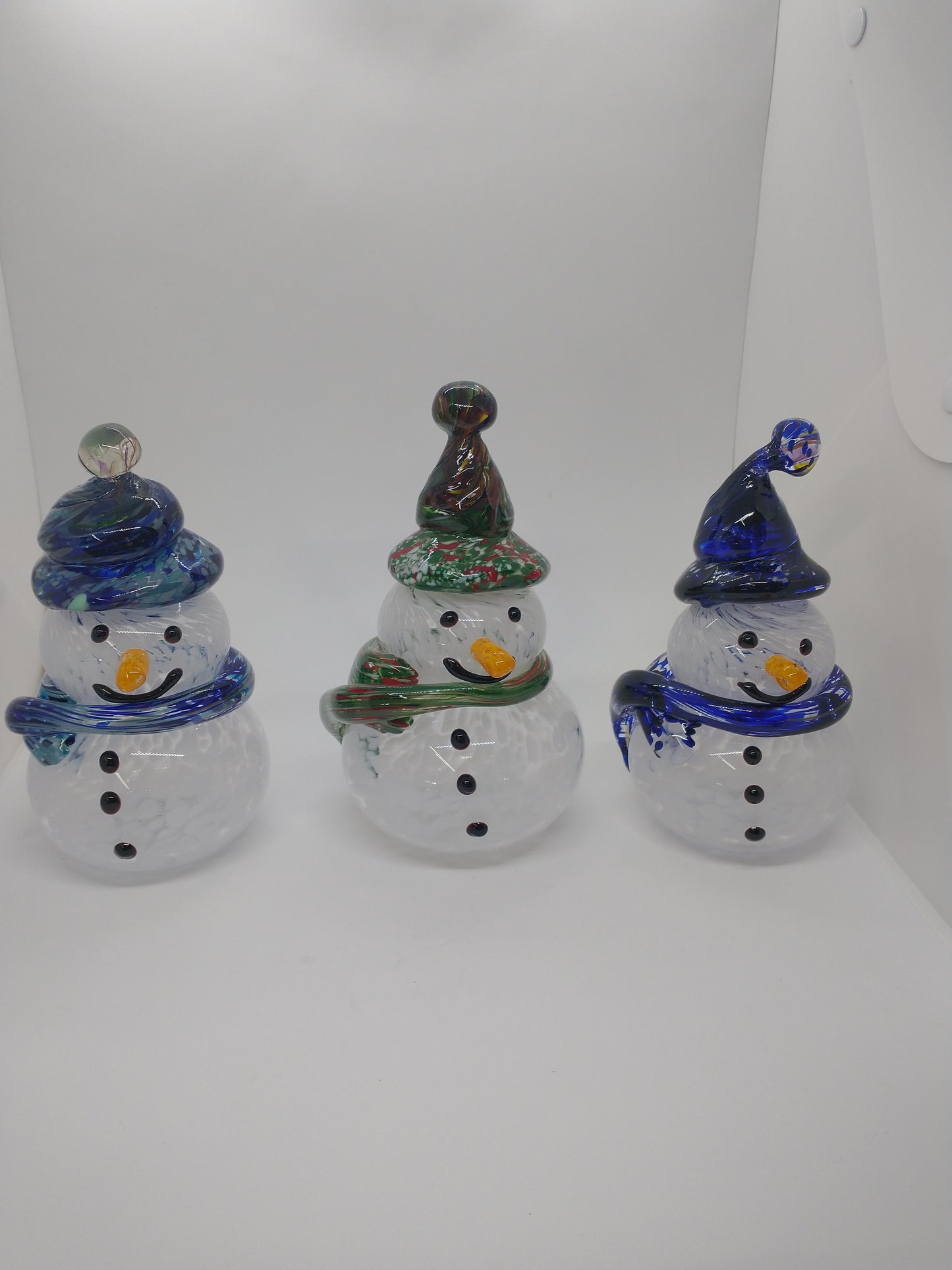 Glass Snowman frosty the snowman glass snowmen Hand Blown Glass Snowmen Decorative winter snowman Christmas snow decorative
