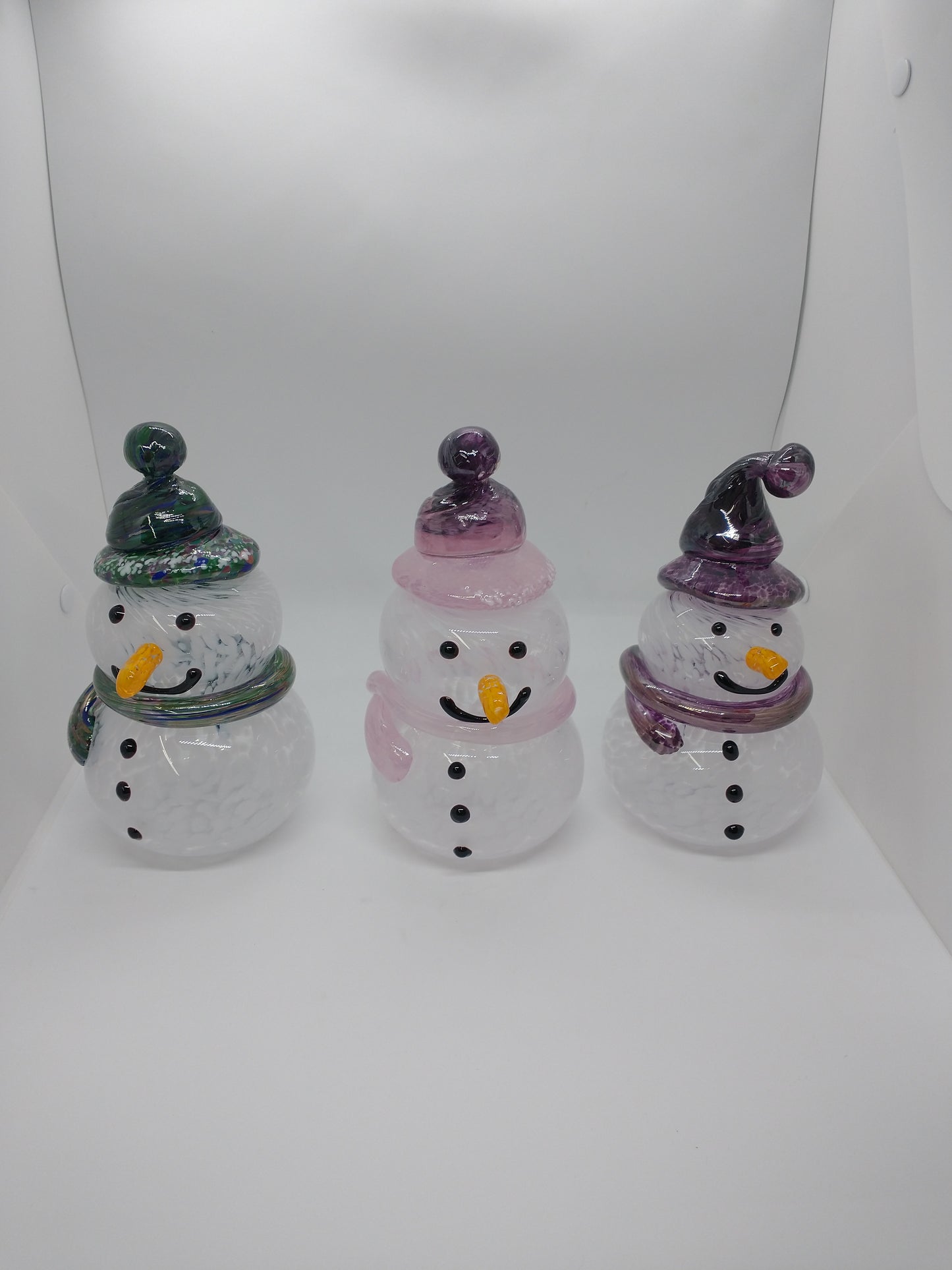 Glass Snowman frosty the snowman glass snowmen Hand Blown Glass Snowmen Decorative winter snowman Christmas snow decorative