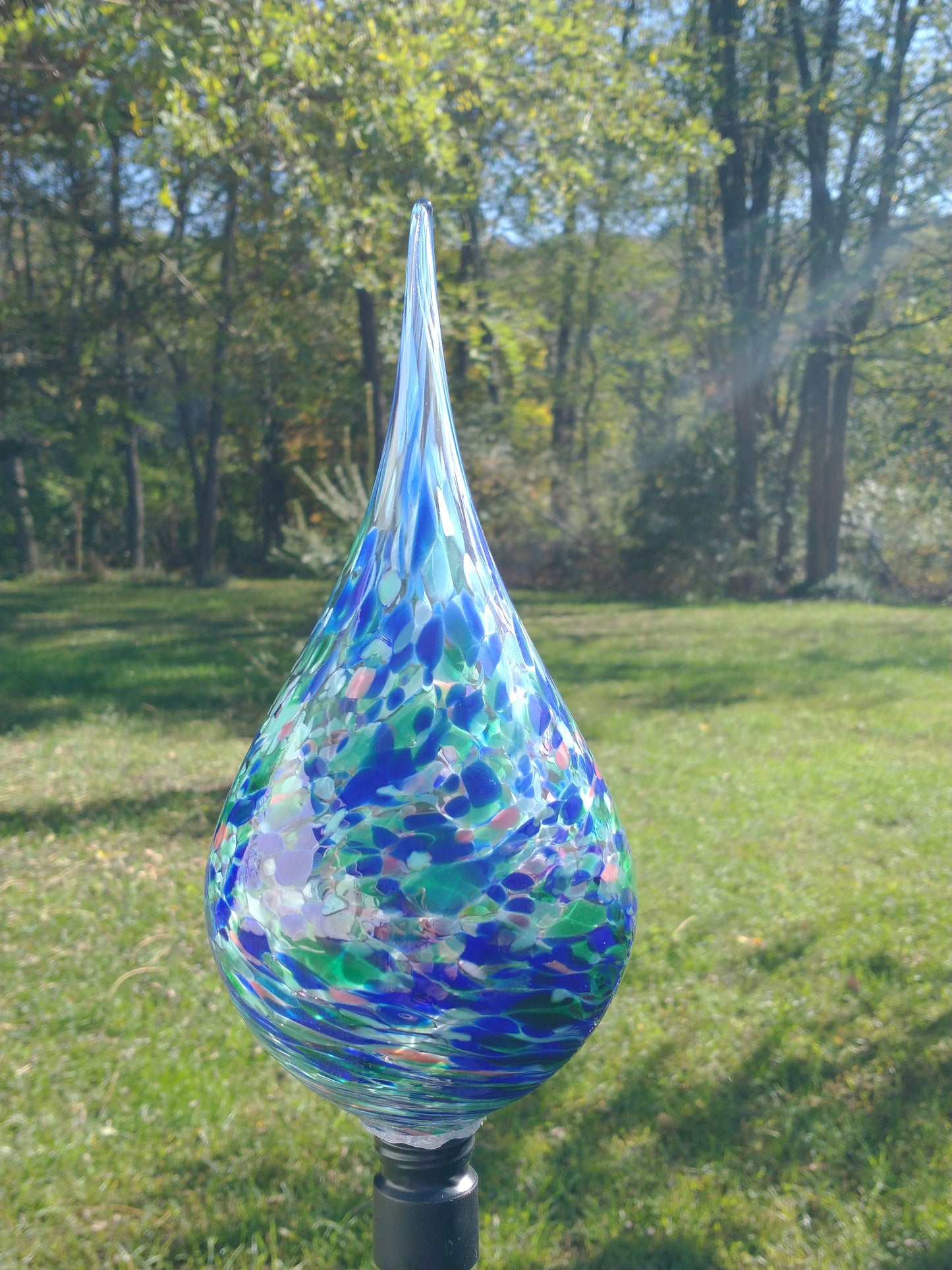 Color changing solar lights outdoor lights LED color changing glass solar lights hand blown glass Glass solar light