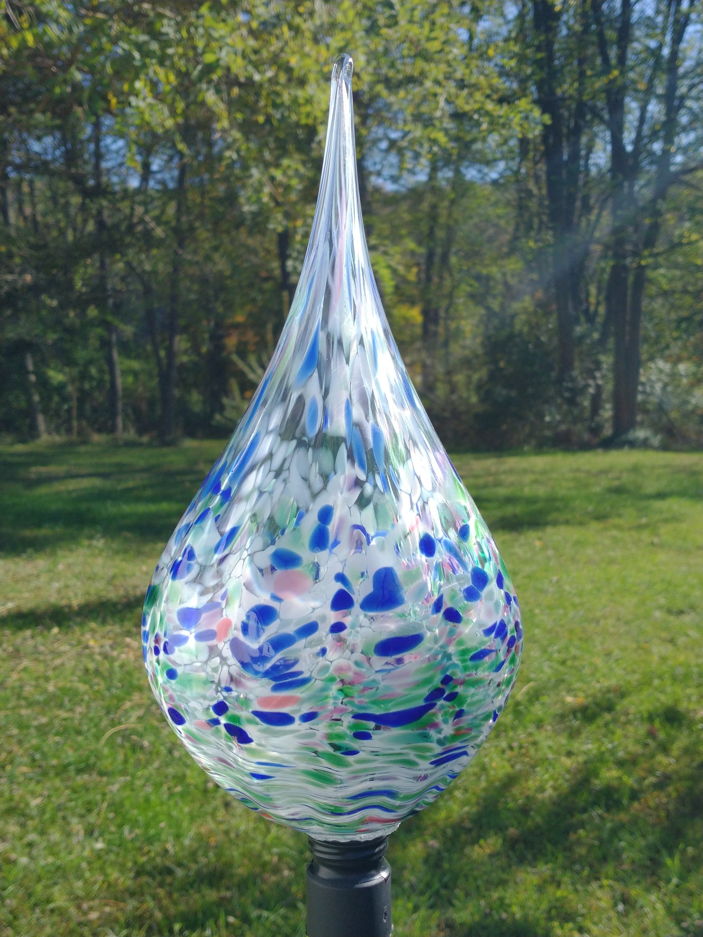 Color changing solar lights outdoor lights LED color changing glass solar lights hand blown glass Glass solar light