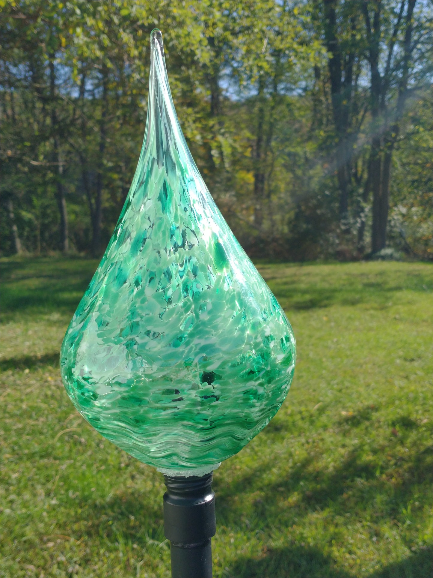 Color changing solar lights outdoor lights LED color changing glass solar lights hand blown glass Glass solar light