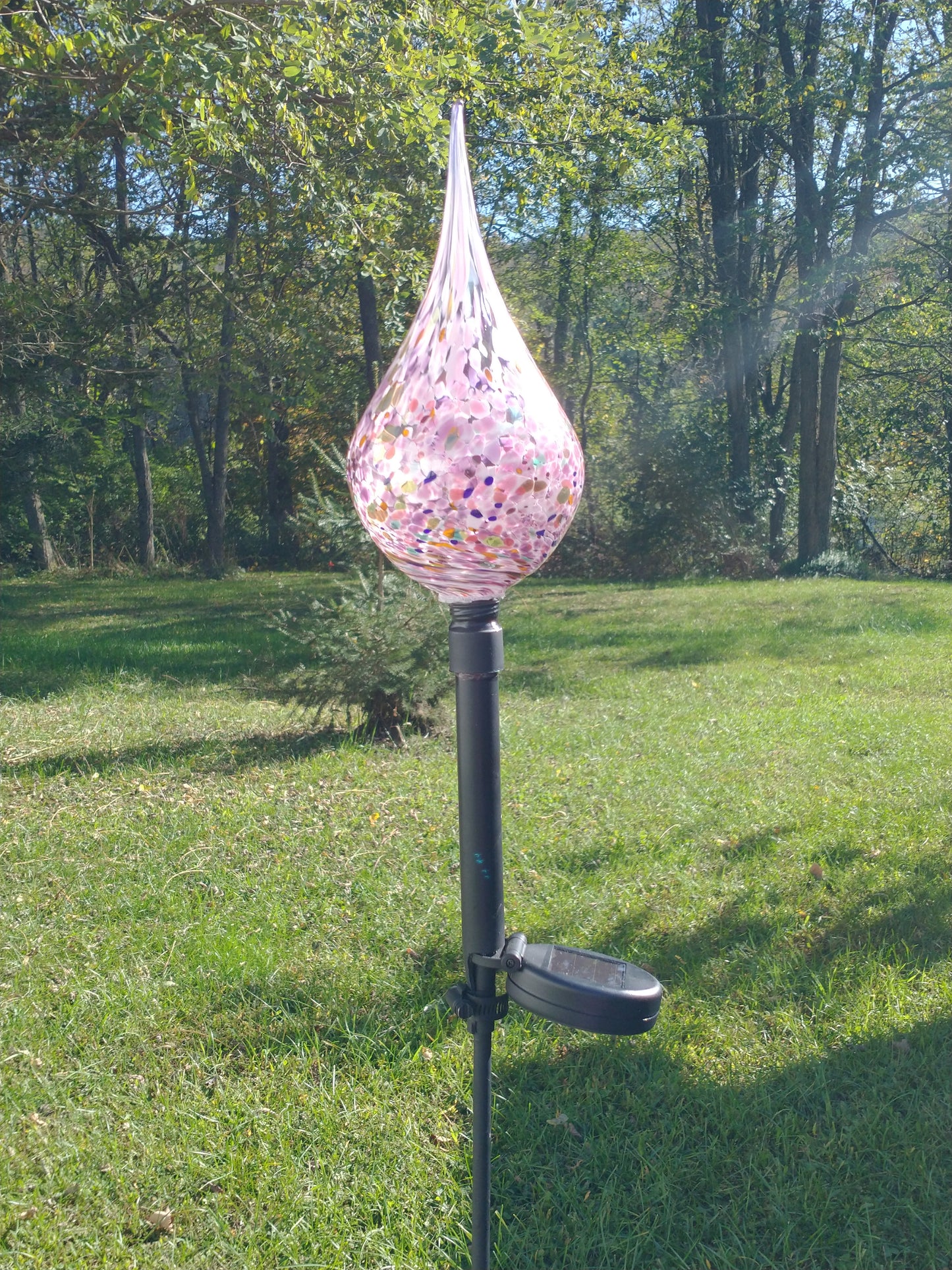 Color changing solar lights outdoor lights LED color changing glass solar lights hand blown glass Glass solar light