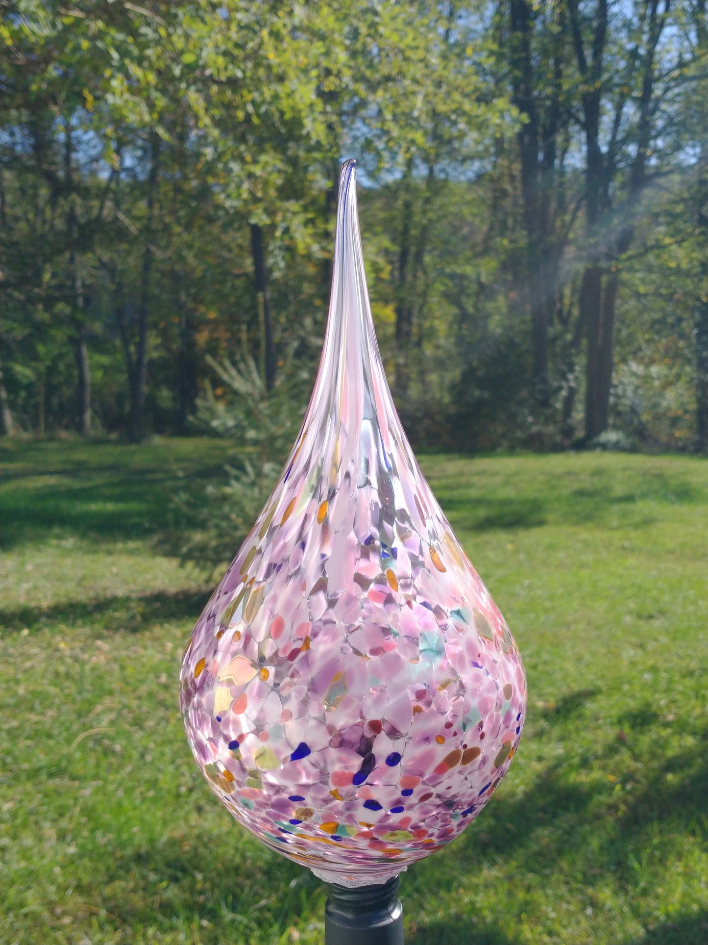 Color changing solar lights outdoor lights LED color changing glass solar lights hand blown glass Glass solar light