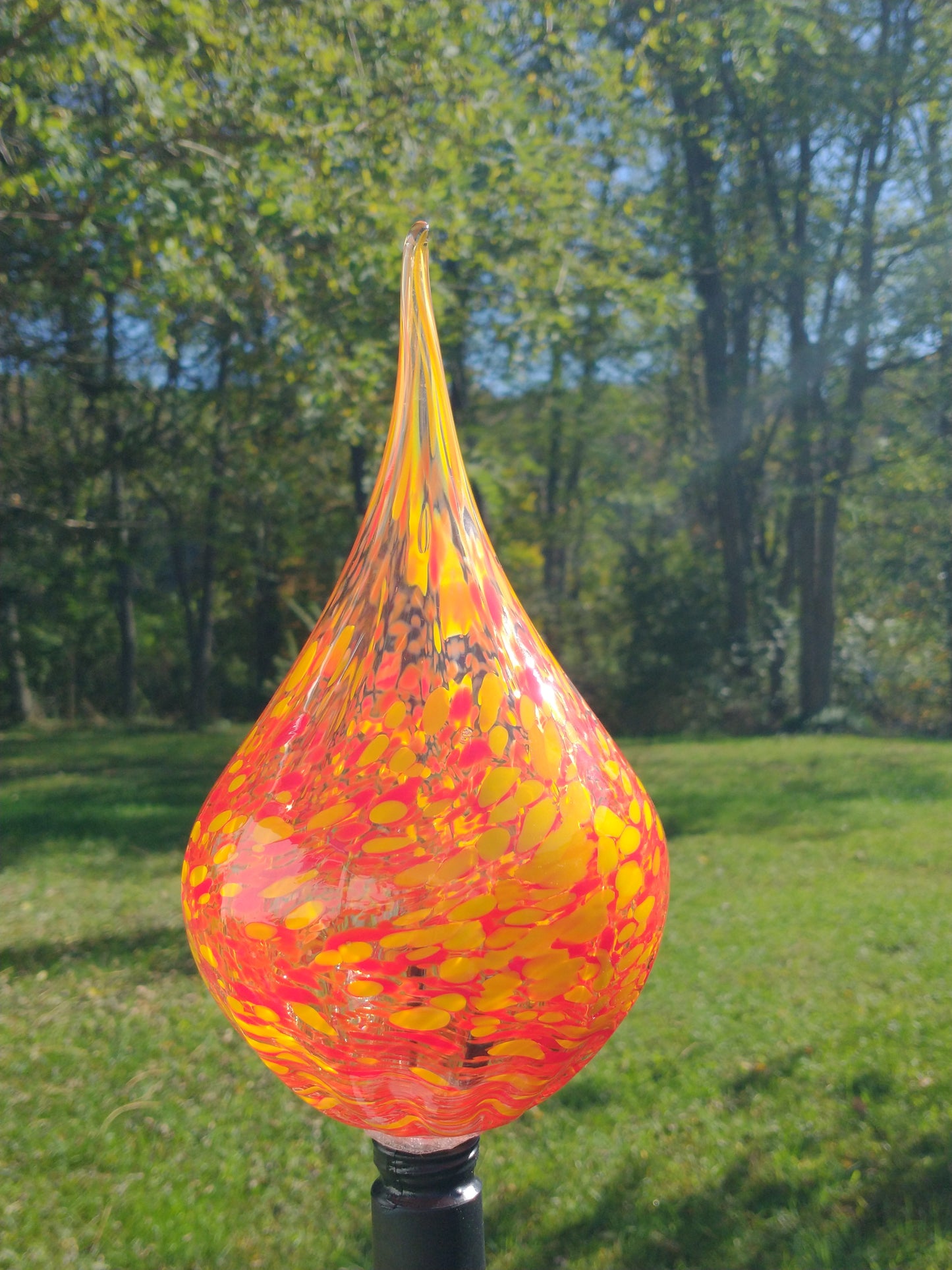 Color changing solar lights outdoor lights LED color changing glass solar lights hand blown glass Glass solar light