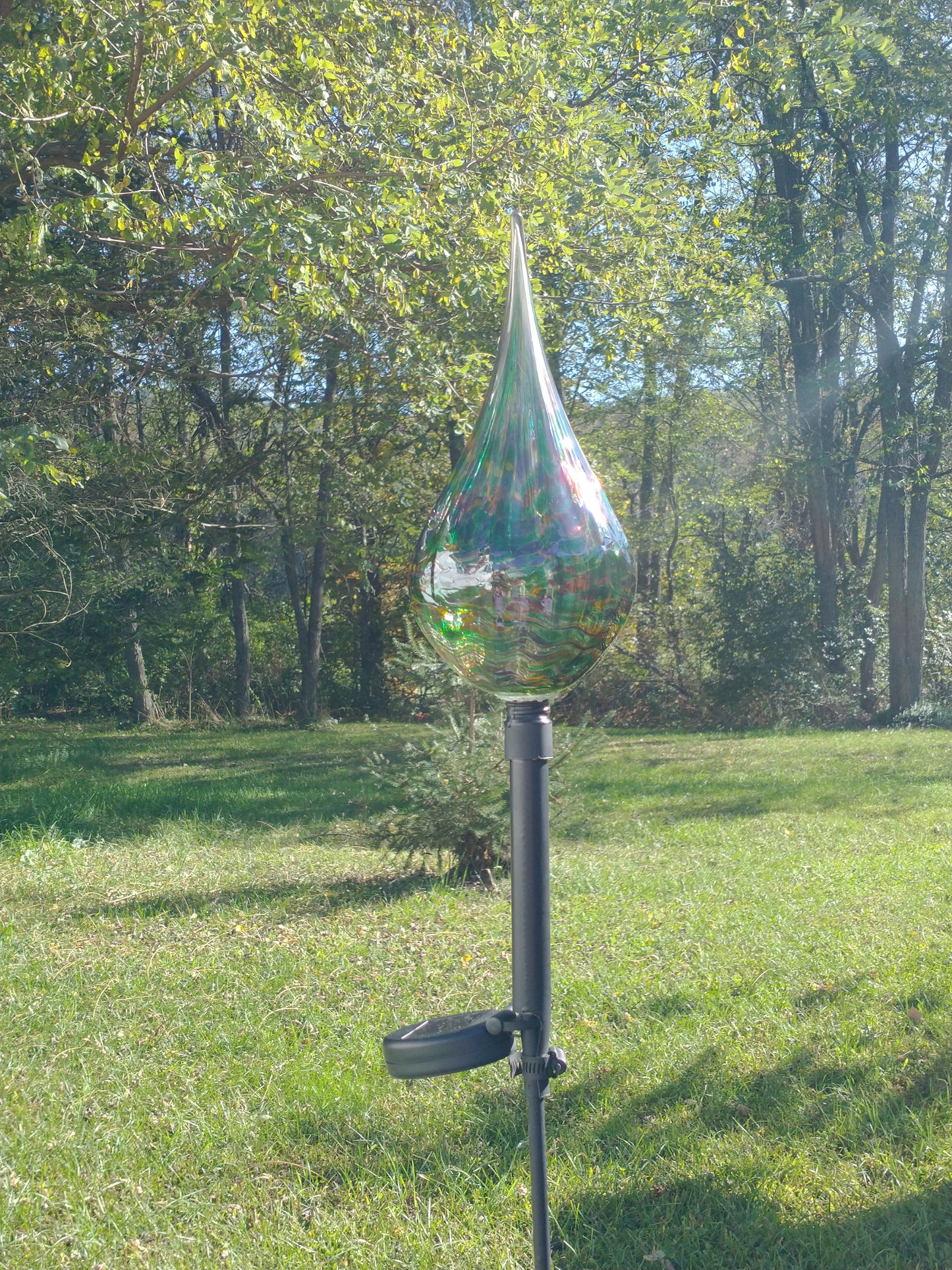 Color changing solar lights outdoor lights LED color changing glass solar lights hand blown glass Glass solar light