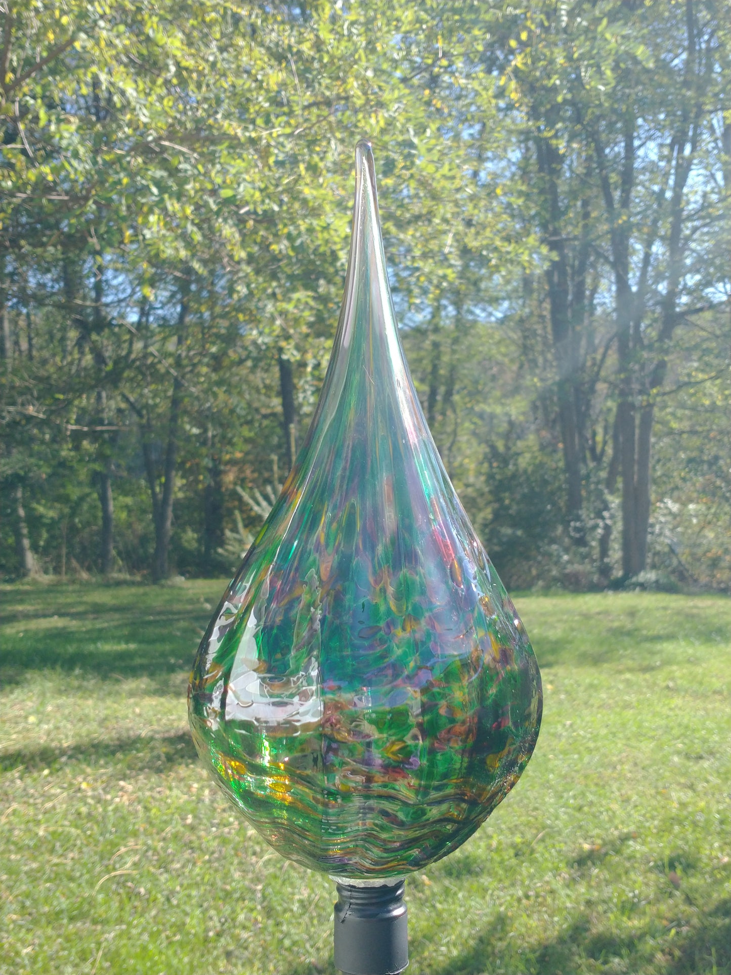 Color changing solar lights outdoor lights LED color changing glass solar lights hand blown glass Glass solar light