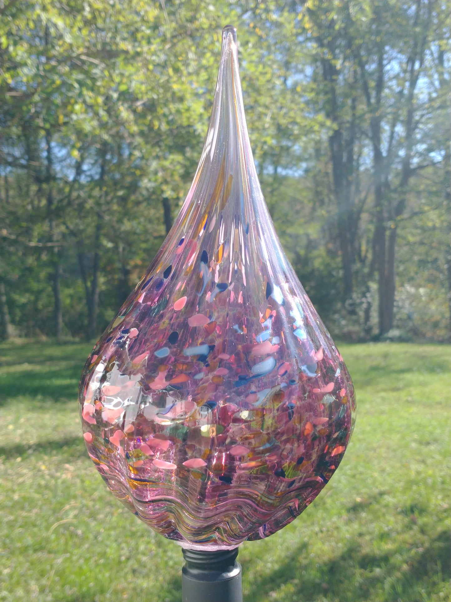 Color changing solar lights outdoor lights LED color changing glass solar lights hand blown glass Glass solar light