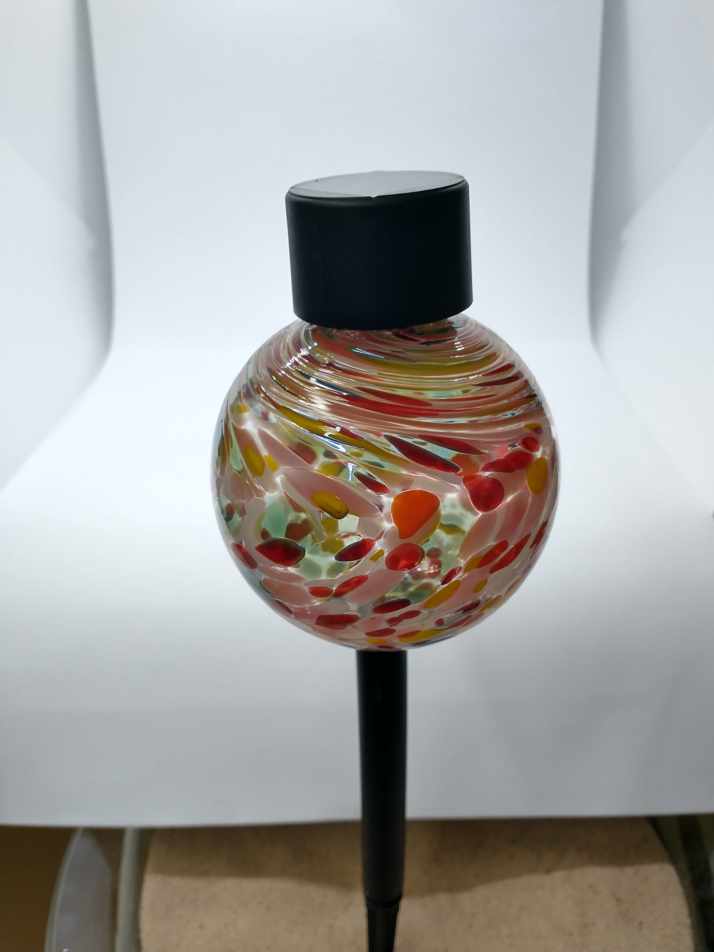Glass solar light Single LED white light Solar Light Hand Blown Glass Solar Stake Light glass solar lights Garden solar lights pathway light