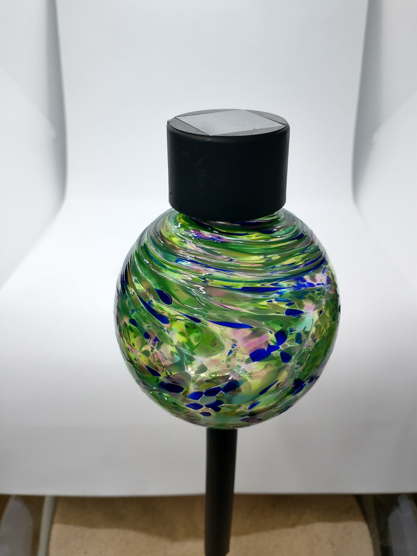 Glass solar light Single LED white light Solar Light Hand Blown Glass Solar Stake Light glass solar lights Garden solar lights pathway light