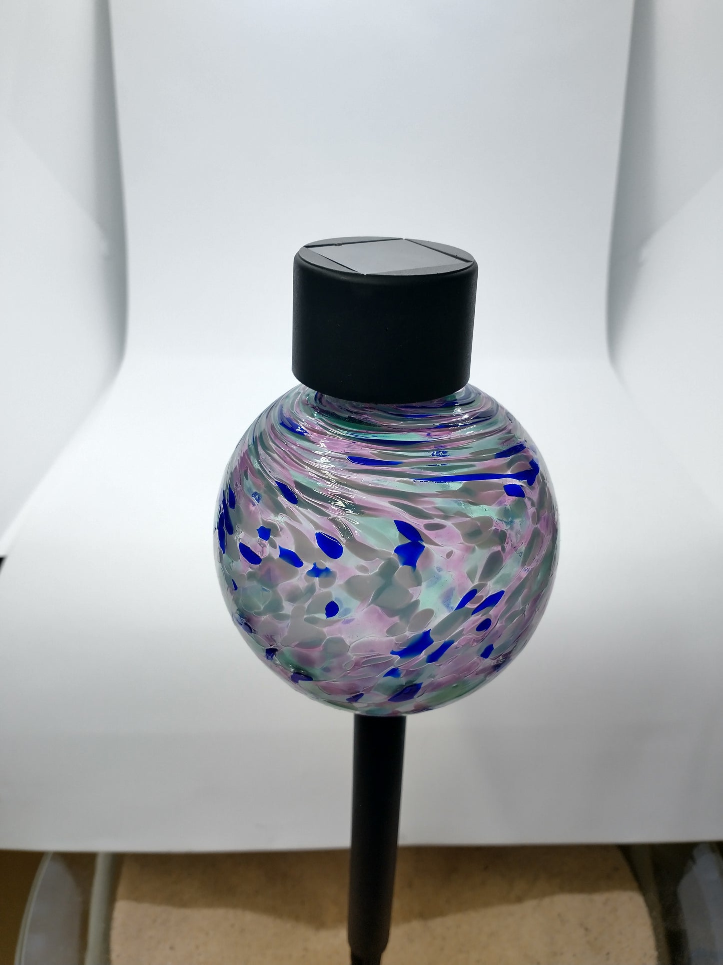 Glass solar light Single LED white light Solar Light Hand Blown Glass Solar Stake Light glass solar lights Garden solar lights pathway light