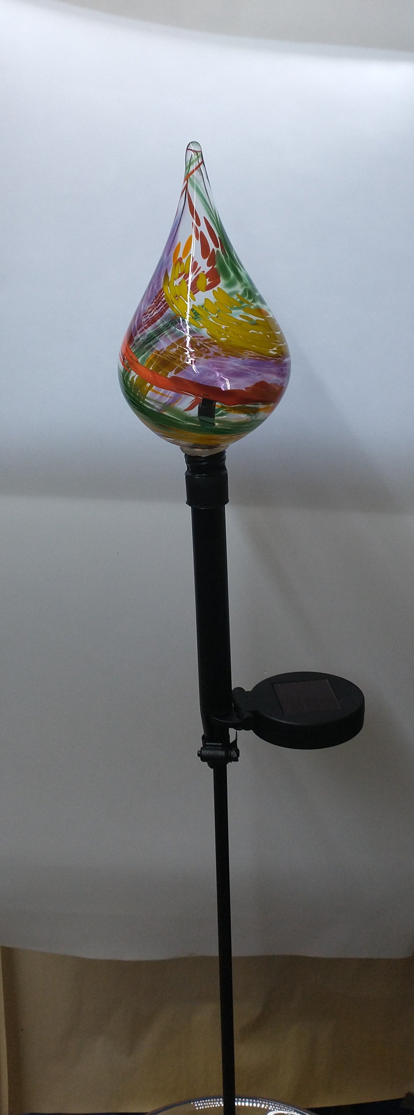 Color changing solar lights outdoor lights LED color changing glass solar lights hand blown glass Glass solar light
