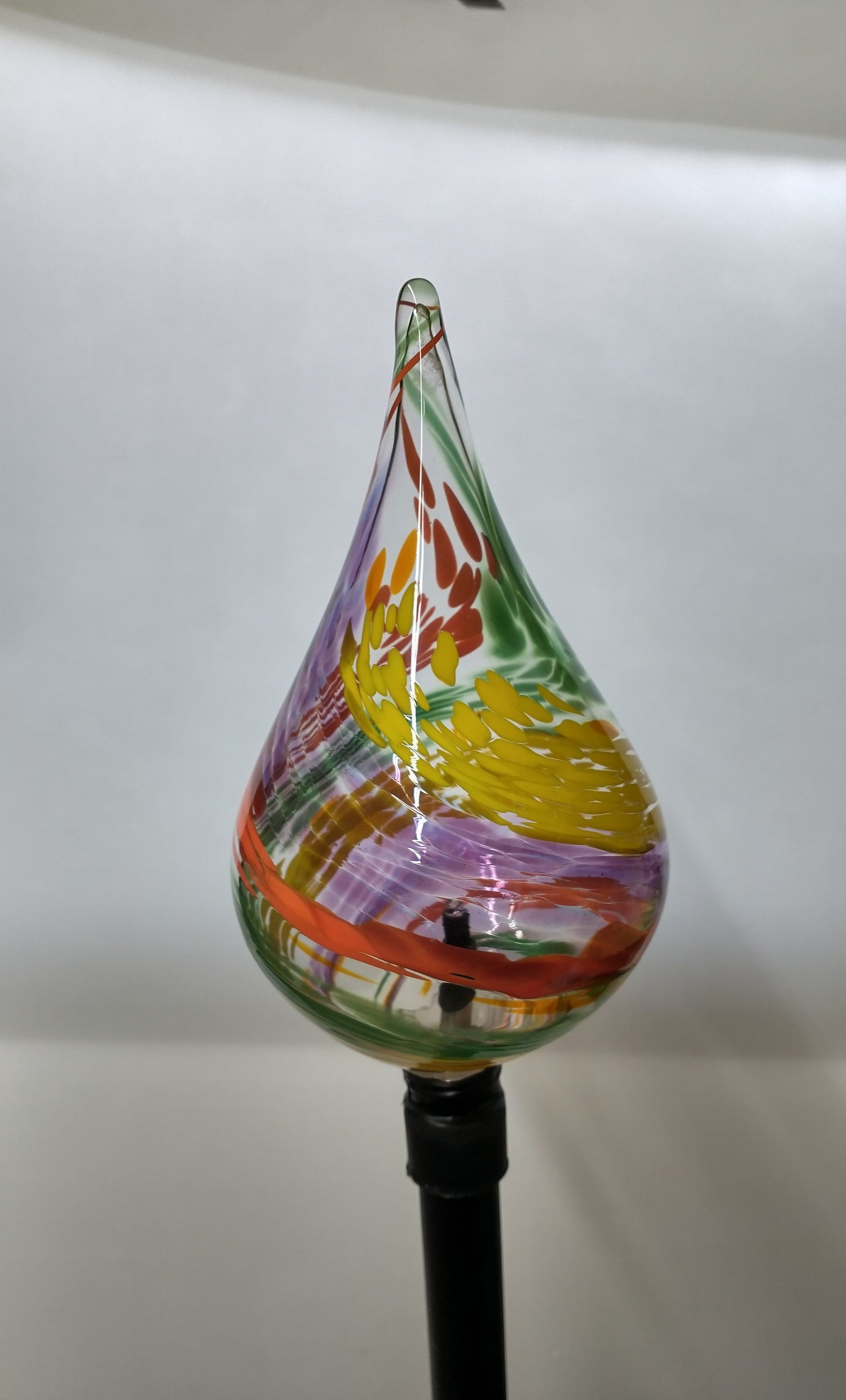 Color changing solar lights outdoor lights LED color changing glass solar lights hand blown glass Glass solar light