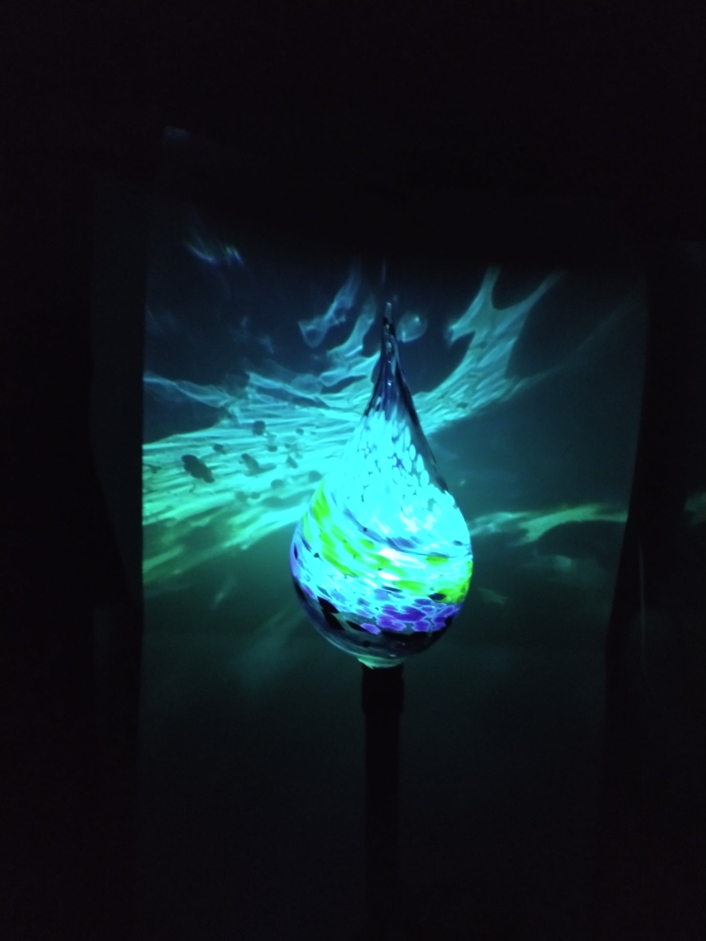 Color changing solar lights outdoor lights LED color changing glass solar lights hand blown glass Glass solar light