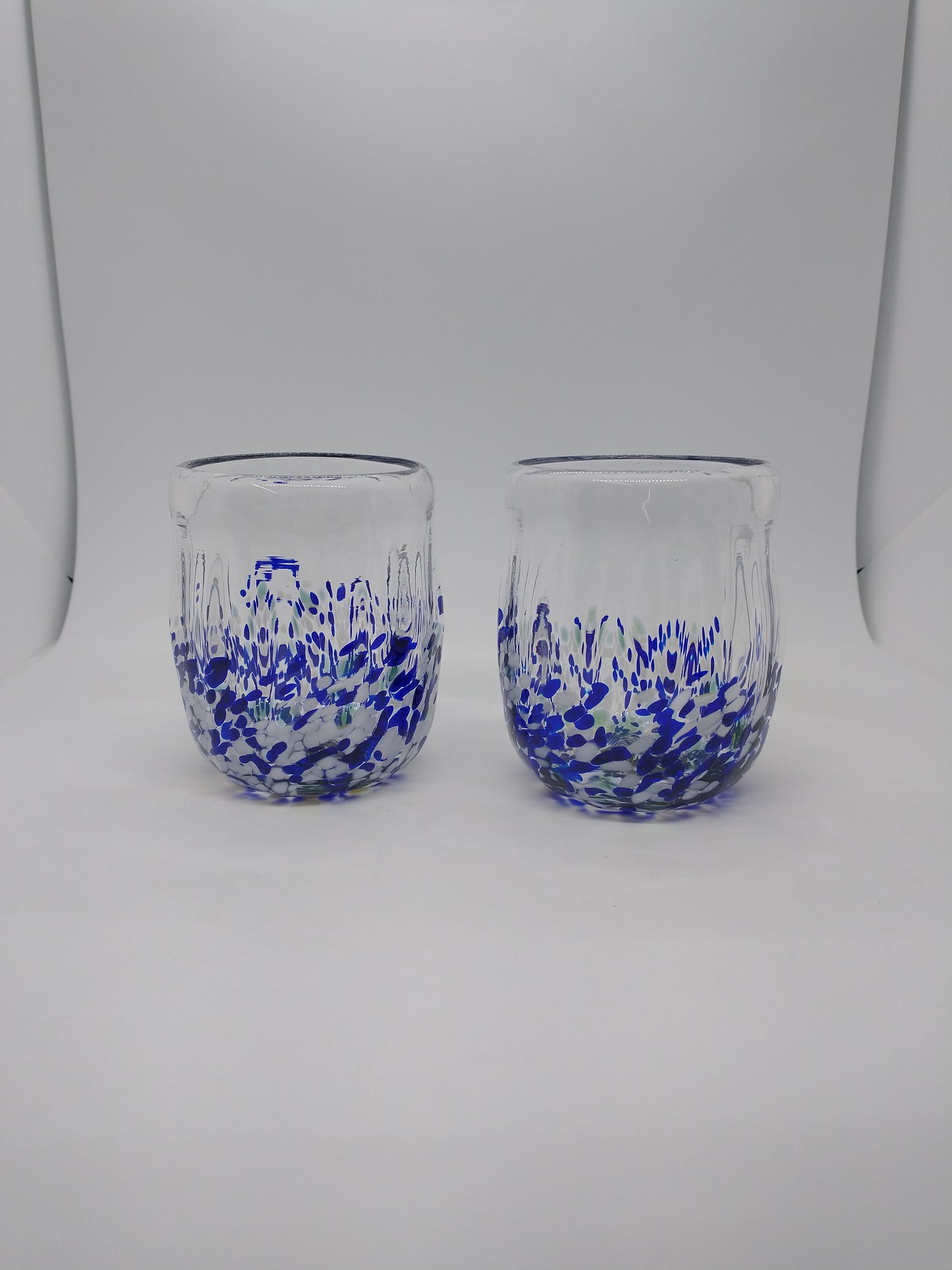 TWO Drinking glasses Stemless wine glass Drinking glass cocktail cups drinking glasses water cups cups glasses kitchen décor juice glass