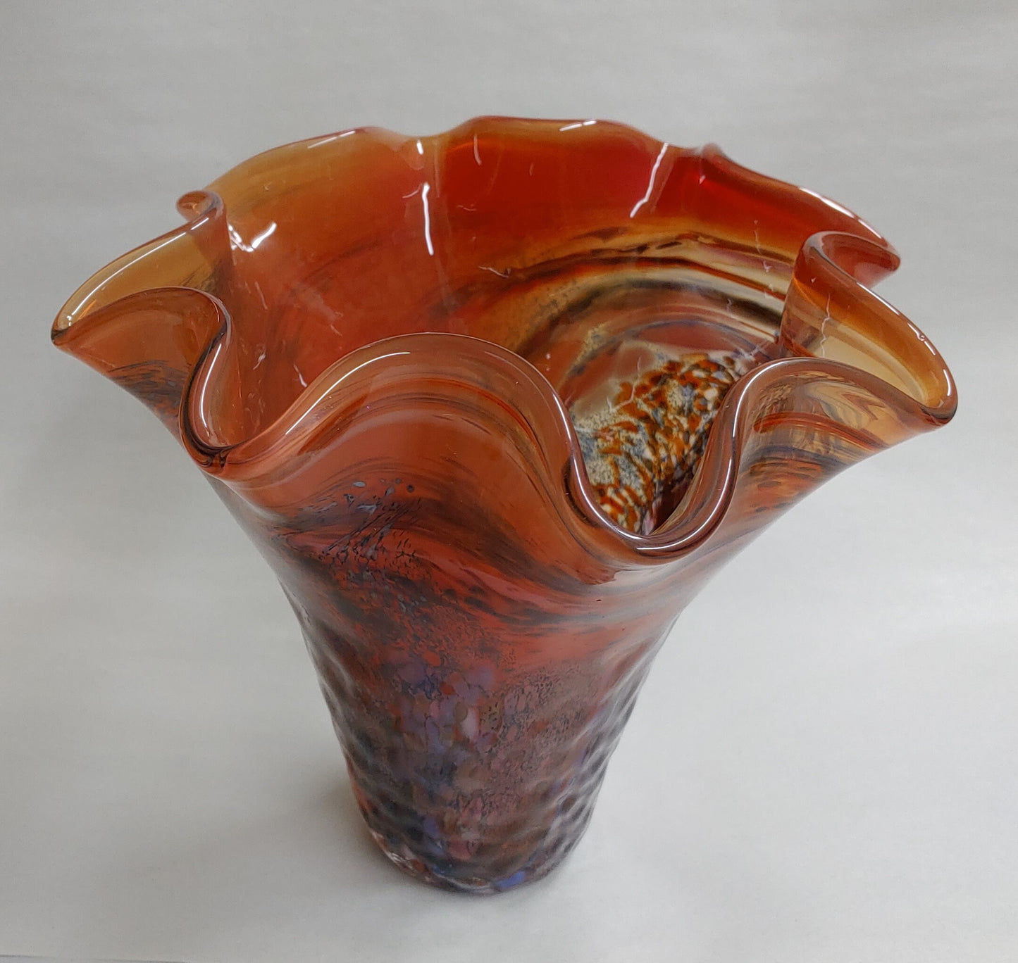 Red glass Vase Crystal Glass Vase Hand Blown Glass Home Decor Gift