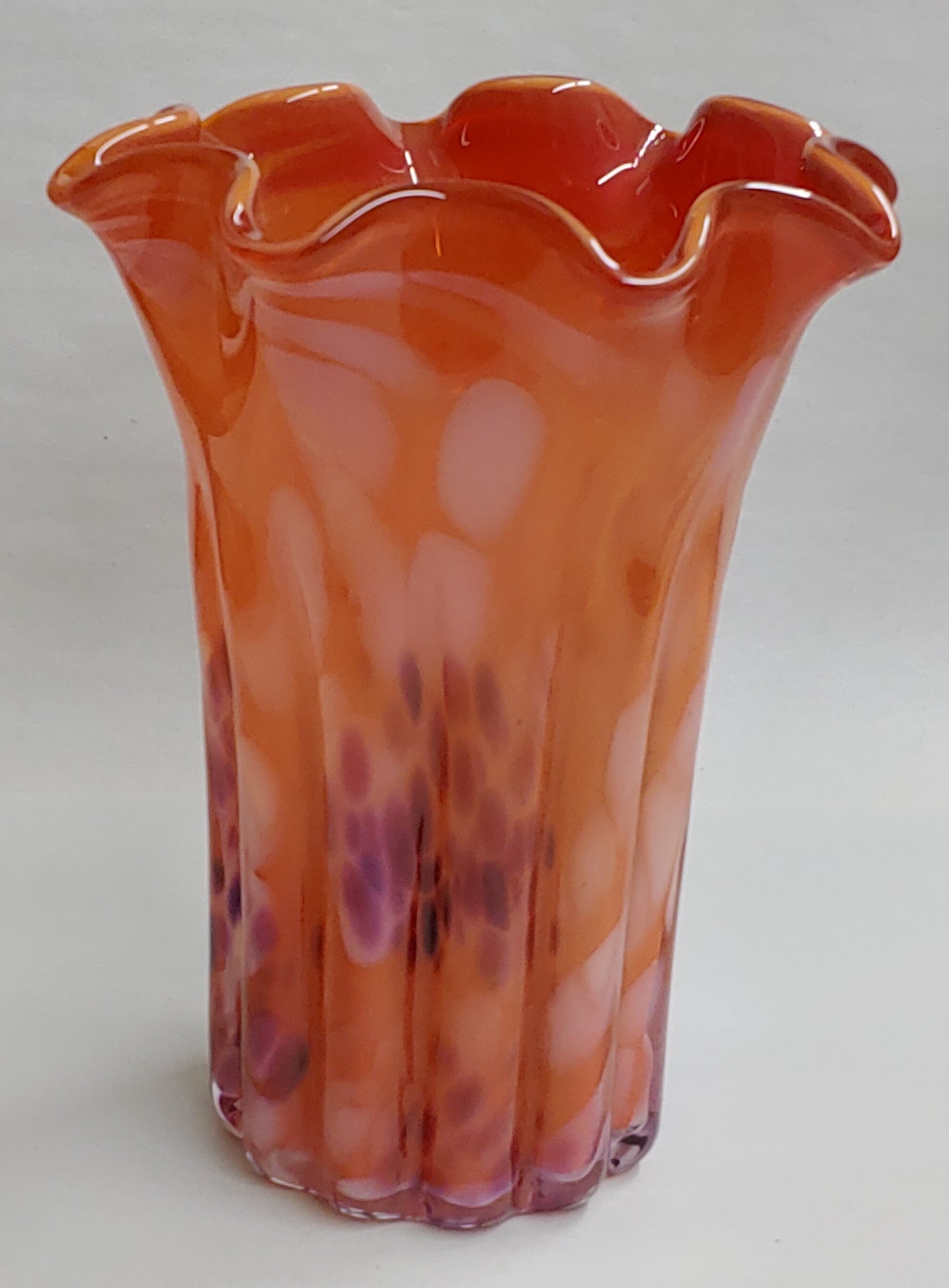 Red Glass Vase Crystal Glass Hand Blown Glass Flower Vase Home Decor