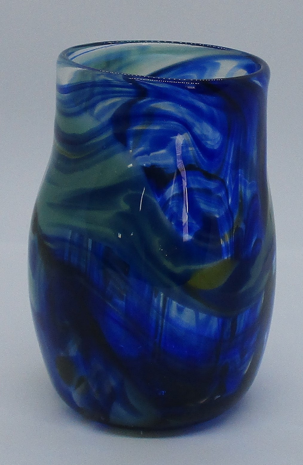 Blue Glass vase Small Glass Vase hand blown glass