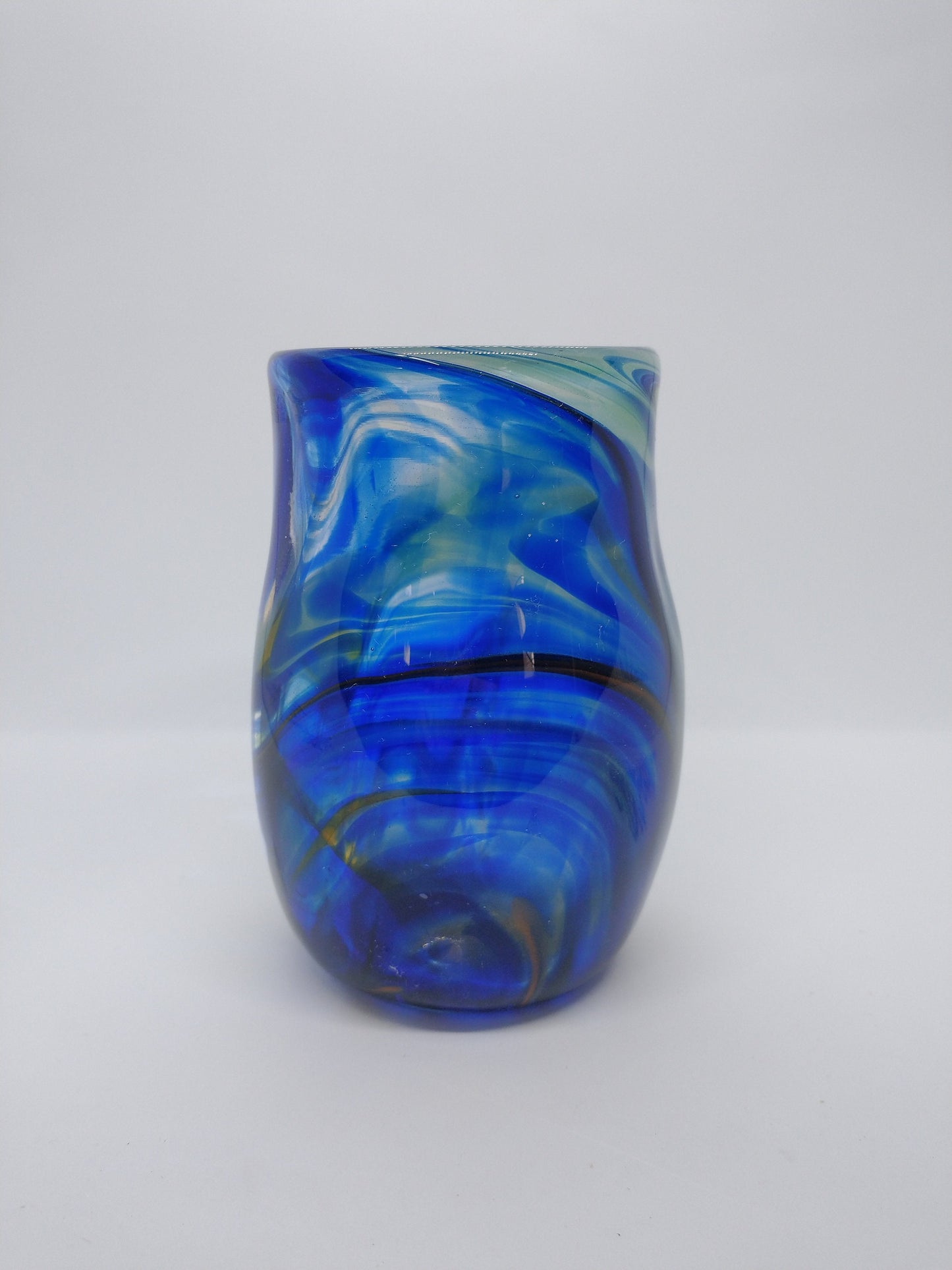 Blue Glass vase Small Glass Vase hand blown glass