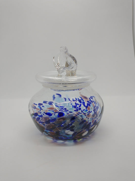 Glass sugar bowl with Lit Kitchen Decor Storage jar