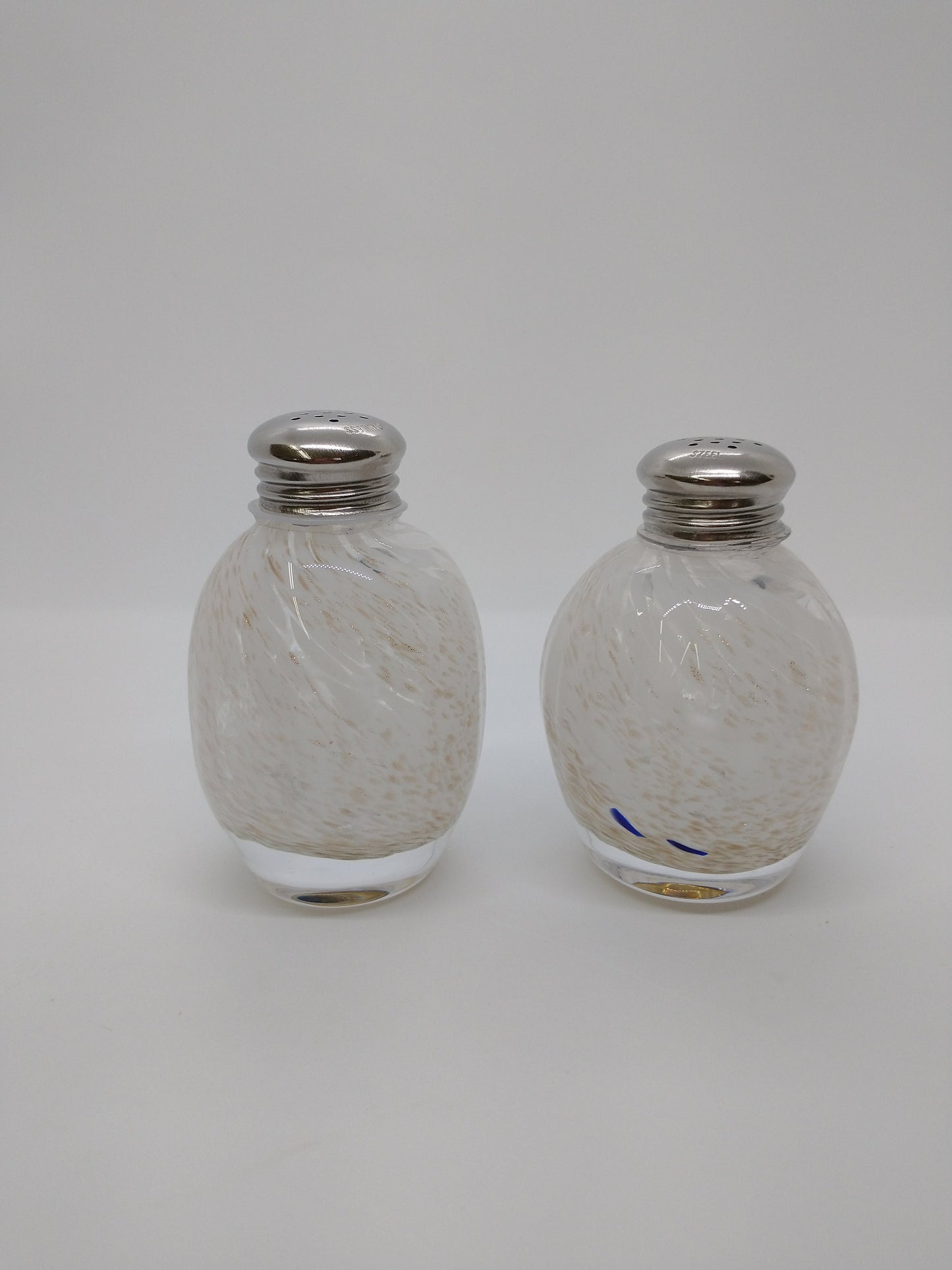 Glass white Salt Shaker Salt and Pepper Shaker hand blown glass White Kitchen Decor