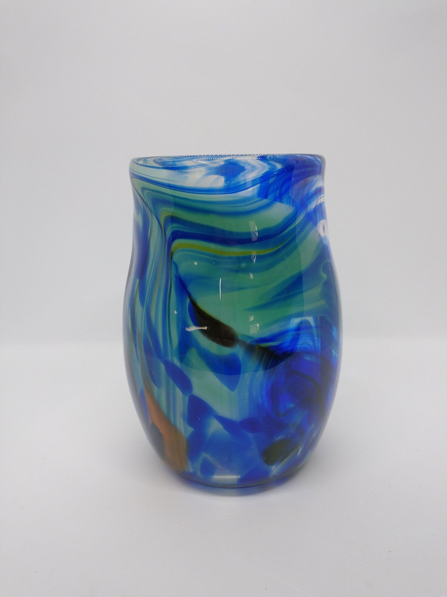 Blue Glass vase Small Glass Vase hand blown glass