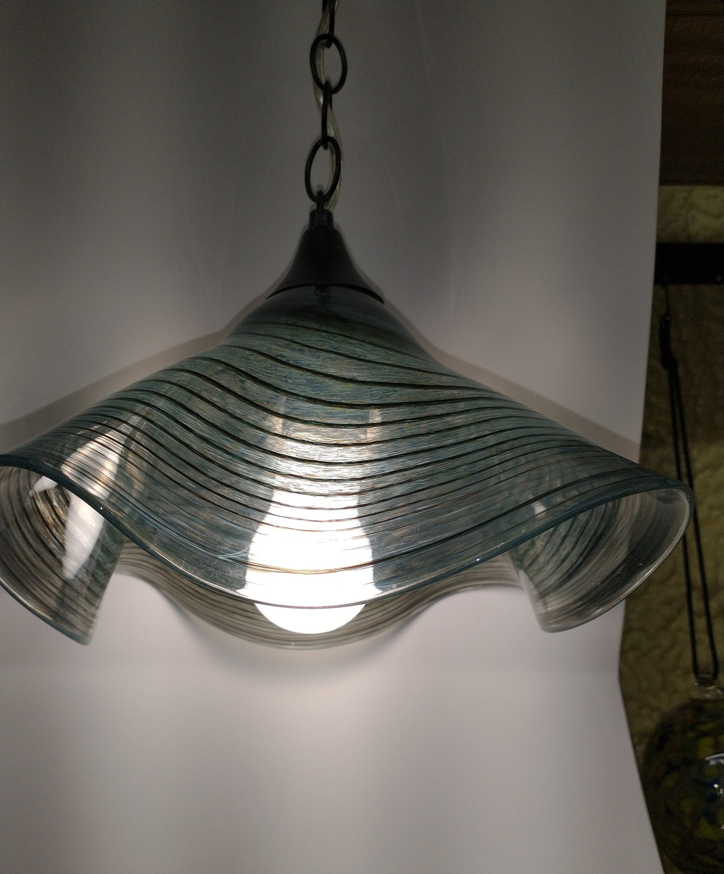Green glass Pendant light Glass Pendant lighting canopy Hand Blown Glass Lightening Home Decor
