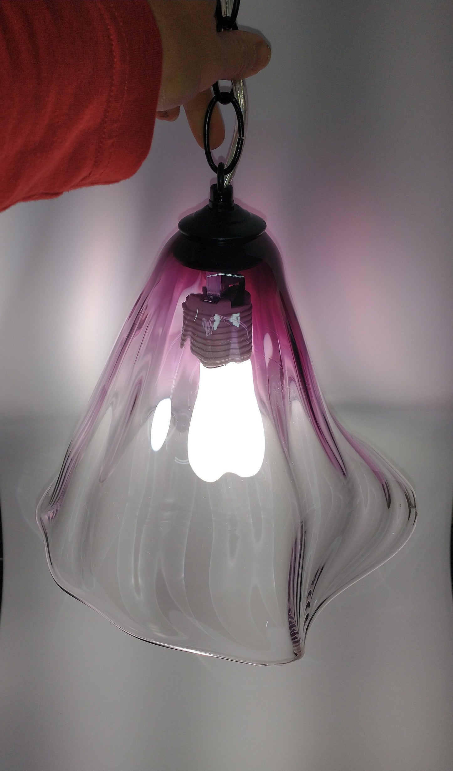 Purple glass Pendant light canopy Glass Pendant lighting canopy Hand Blown Glass Lightening Home Decor