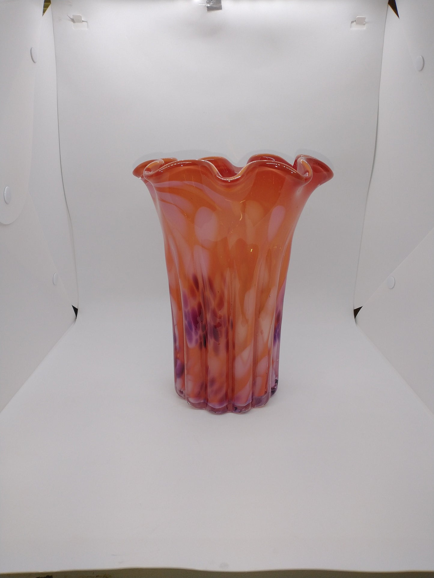 Red Glass Vase Crystal Glass Hand Blown Glass Flower Vase Home Decor