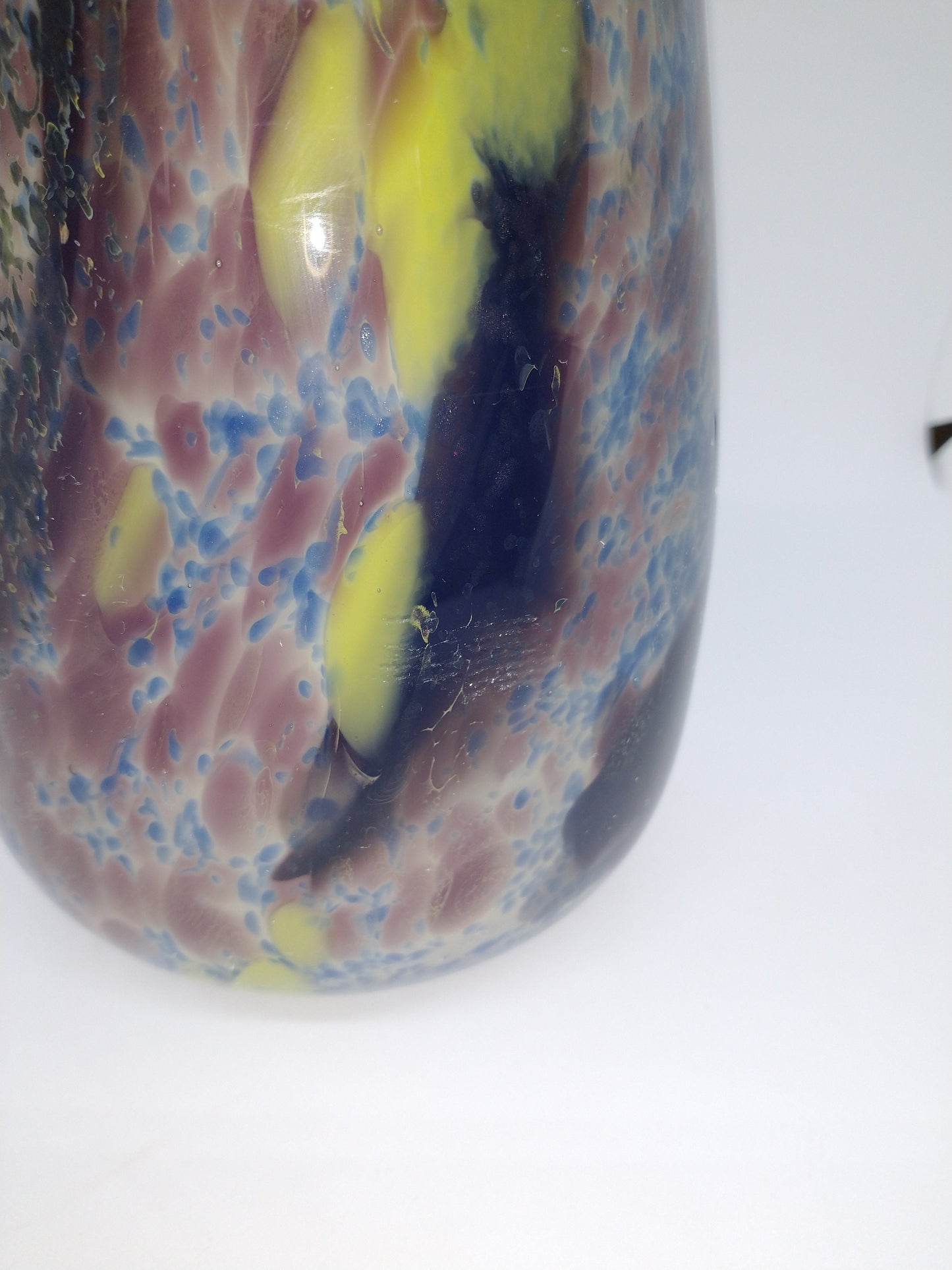 Tall Glass Vase Black Hand blown glass decorative Home Decor Flower Vase