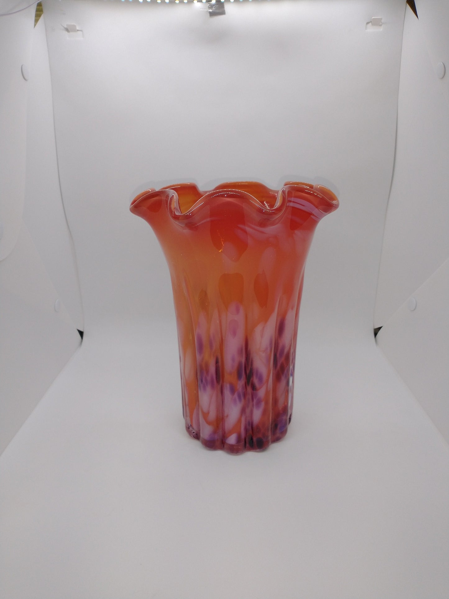 Red Glass Vase Crystal Glass Hand Blown Glass Flower Vase Home Decor