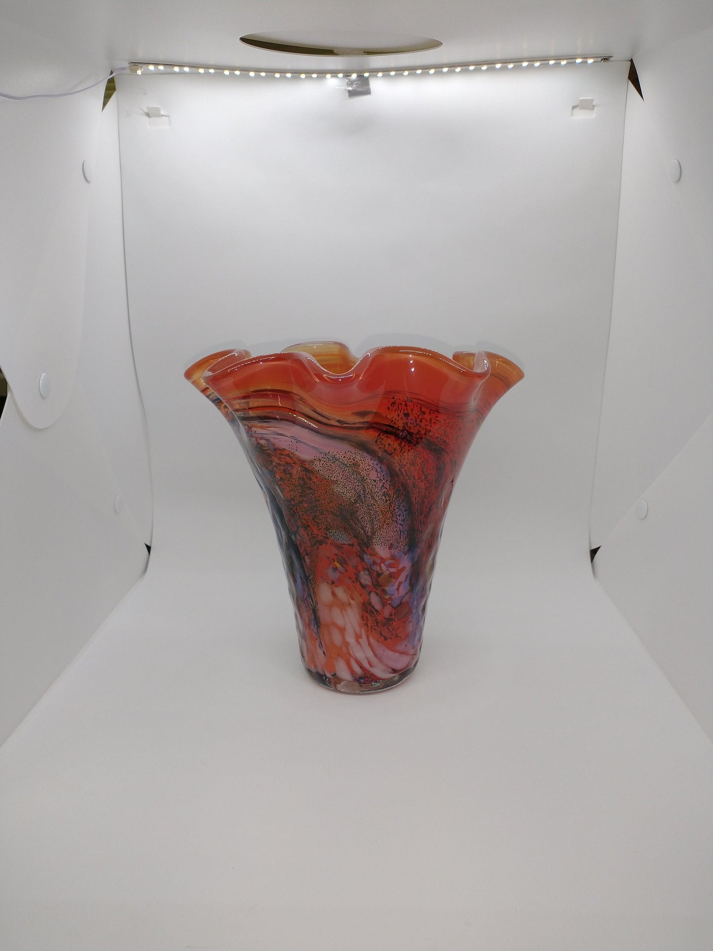 Red glass Vase Crystal Glass Vase Hand Blown Glass Home Decor Gift