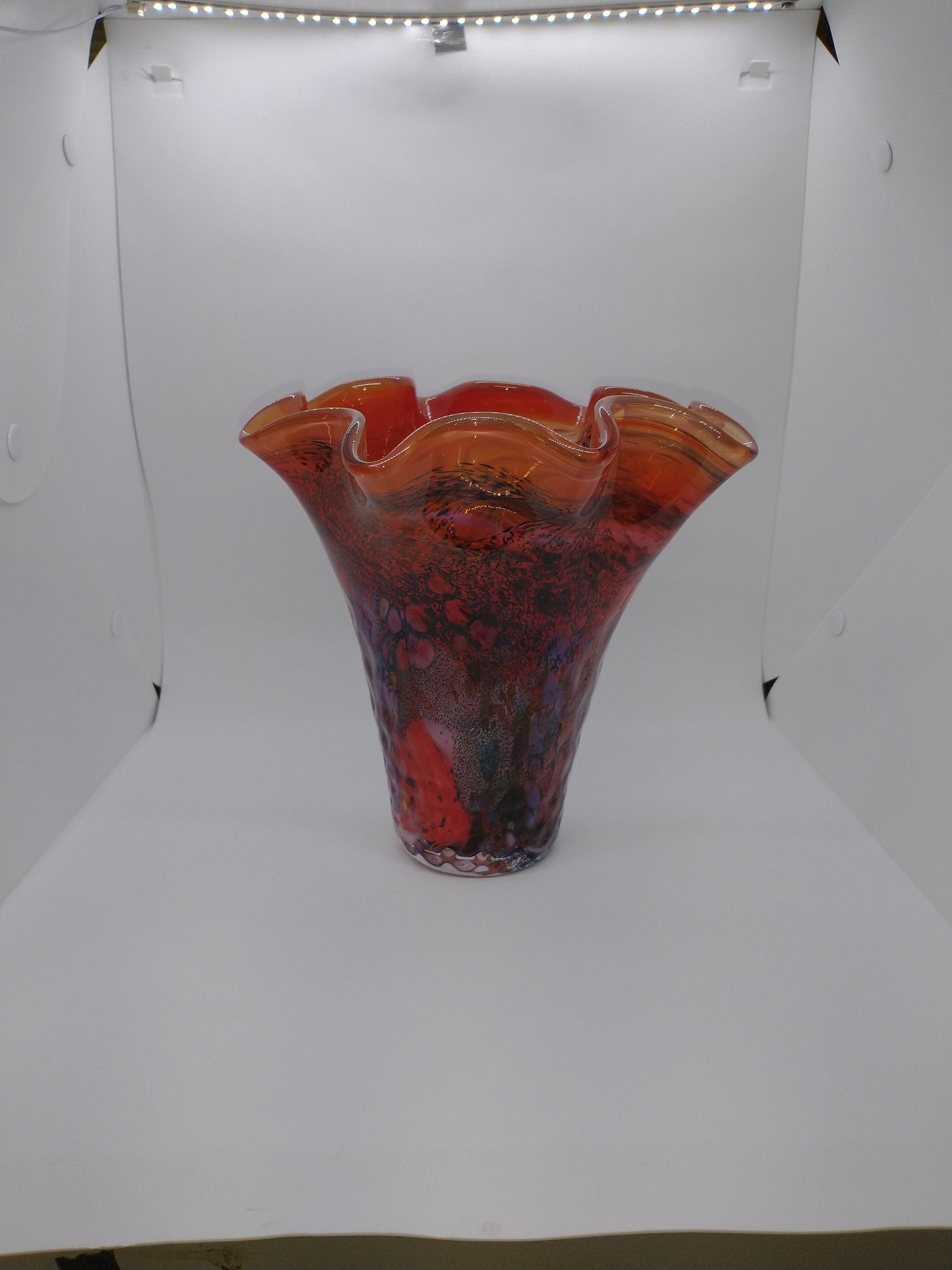 Red glass Vase Crystal Glass Vase Hand Blown Glass Home Decor Gift