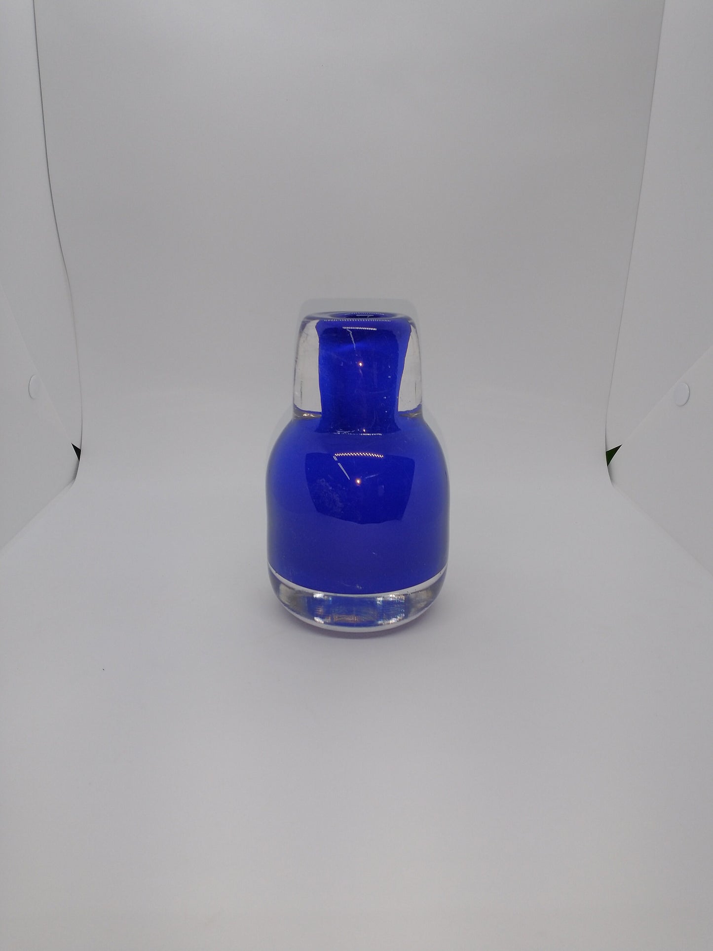 Blue glass Thick vase Hand Blown Glass Vase Home Decor  Blue