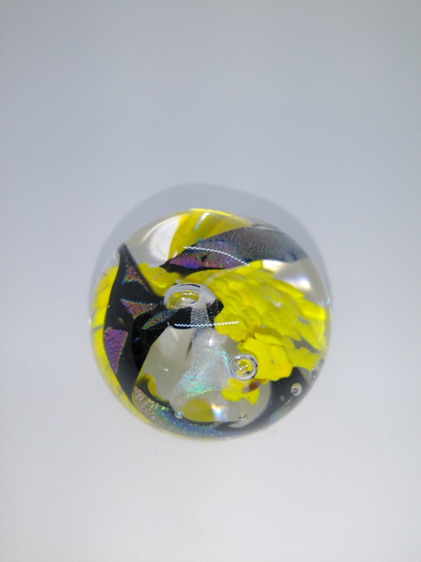 Glass Paperweight dichroic sparkle Hand Blown Glass Ornament decoration home decor gift idea