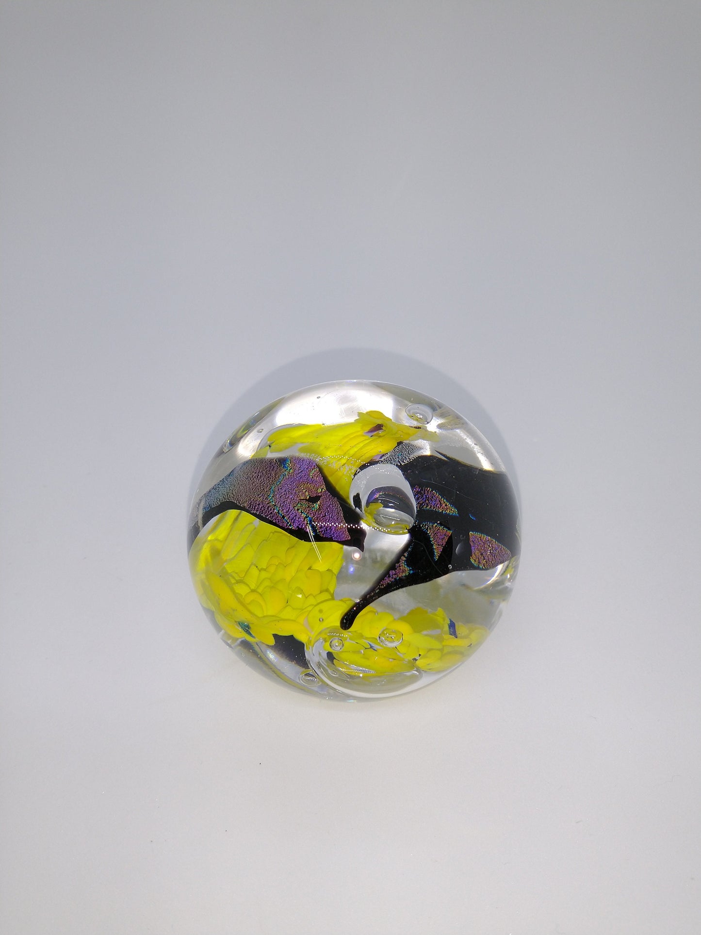 Glass Paperweight dichroic sparkle Hand Blown Glass Ornament decoration home decor gift idea