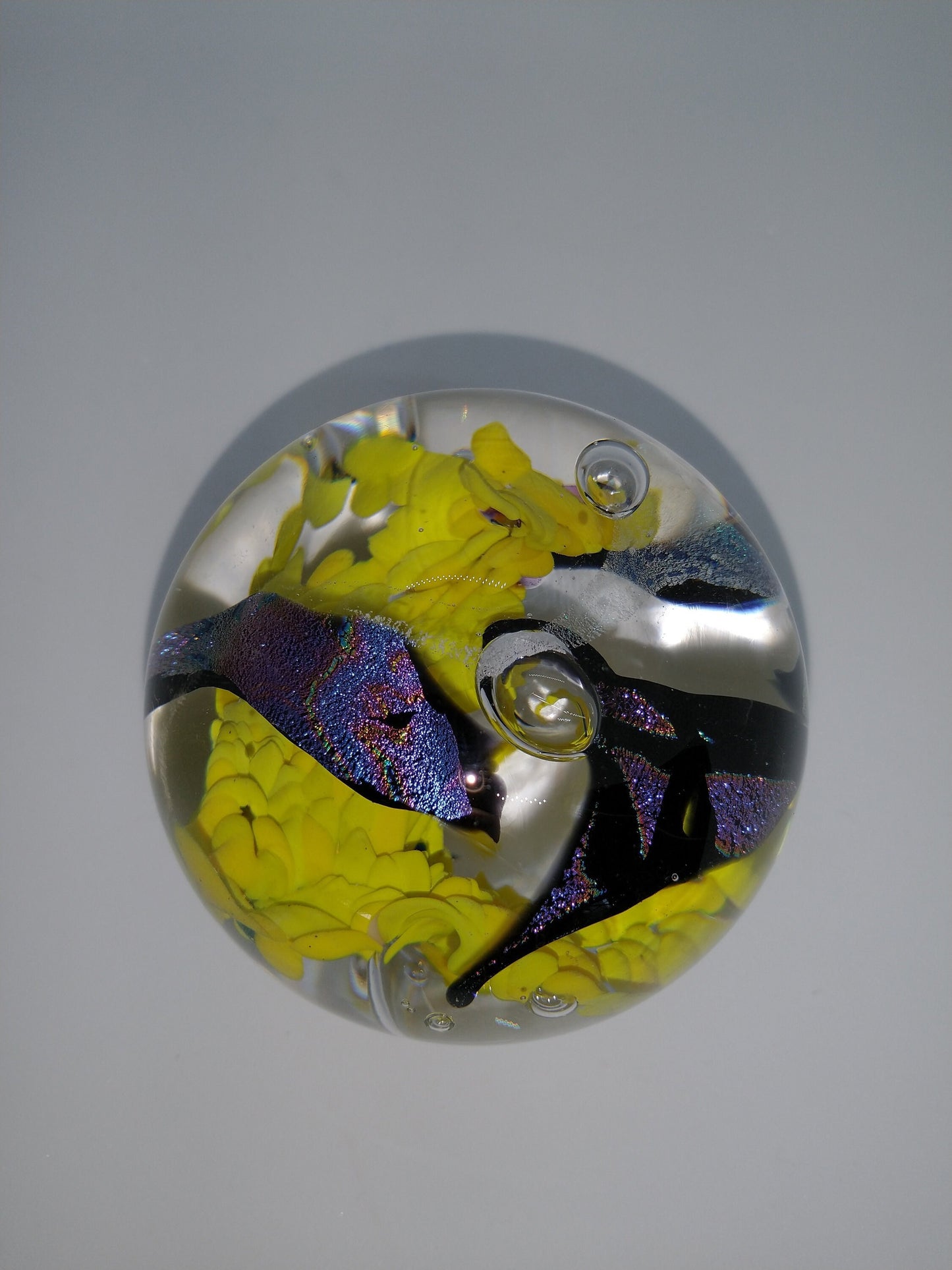 Glass Paperweight dichroic sparkle Hand Blown Glass Ornament decoration home decor gift idea