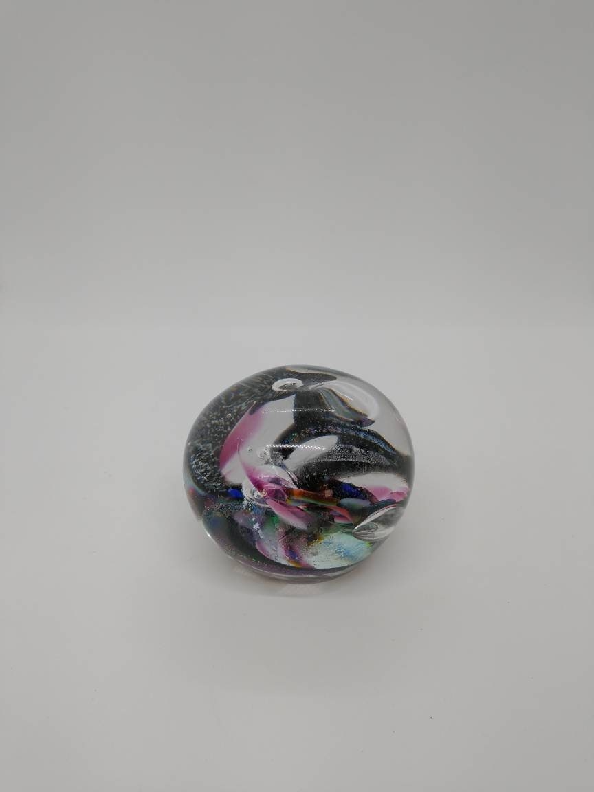 Glass Paperweight dichroic sparkle Hand Blown Glass Ornament decoration home decor gift idea