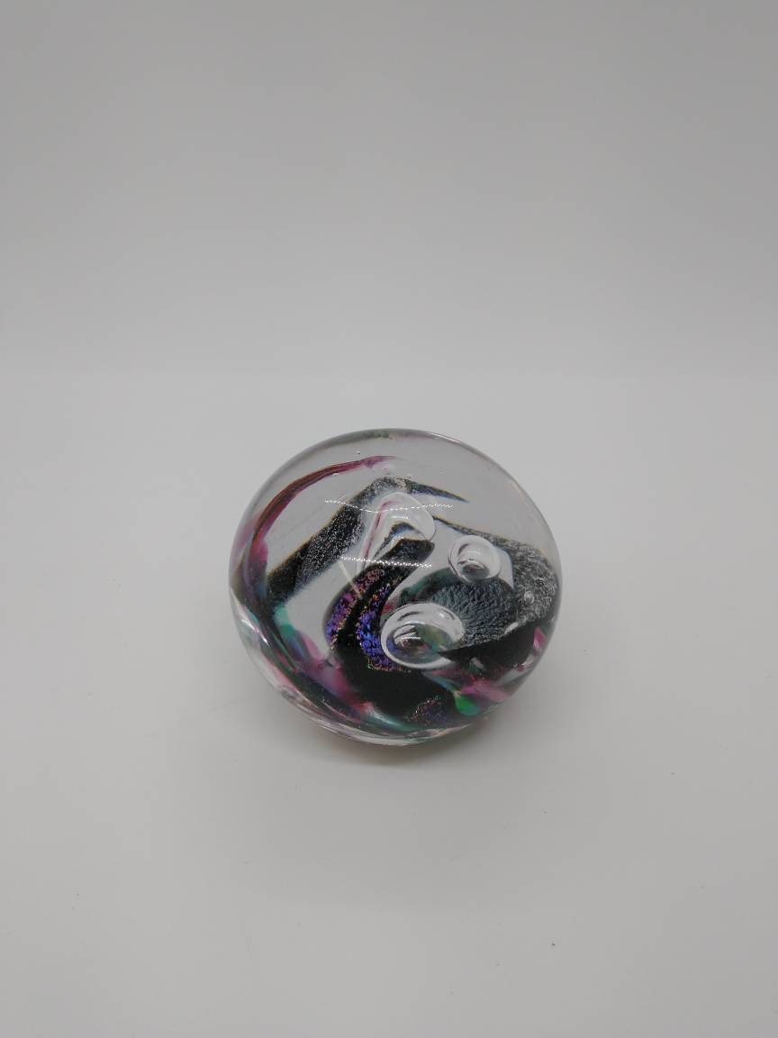 Glass Paperweight dichroic sparkle Hand Blown Glass Ornament decoration home decor gift idea