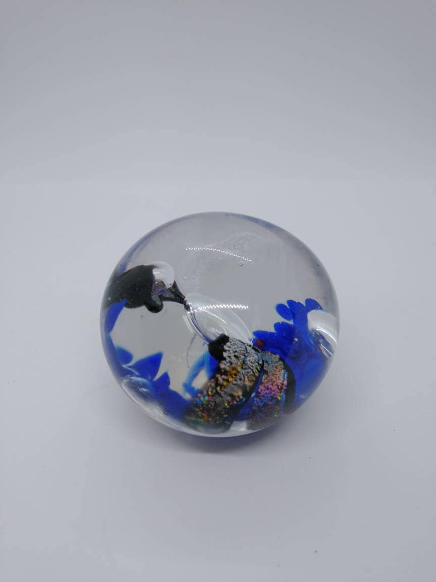 Glass Paperweight dichroic sparkle Hand Blown Glass Ornament decoration home decor gift idea