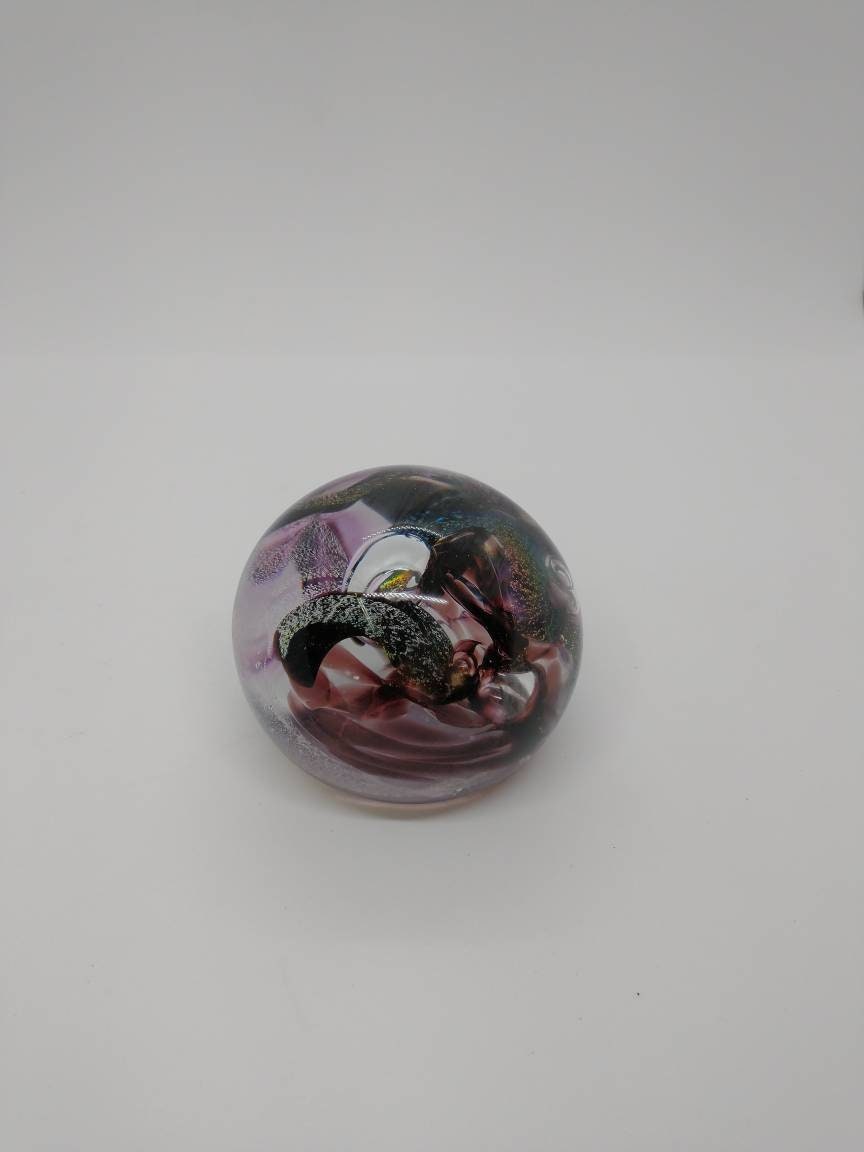 Glass Paperweight dichroic sparkle Hand Blown Glass Ornament decoration home decor gift idea