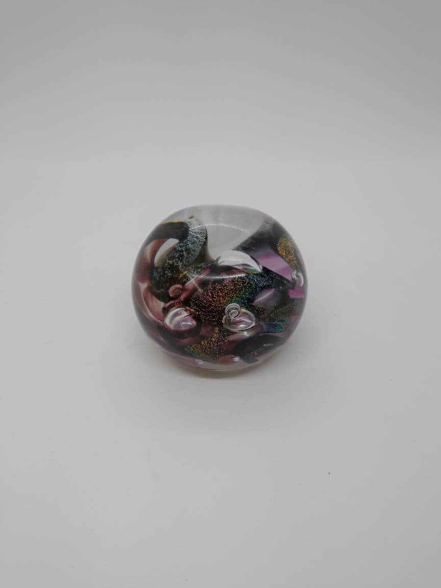 Glass Paperweight dichroic sparkle Hand Blown Glass Ornament decoration home decor gift idea