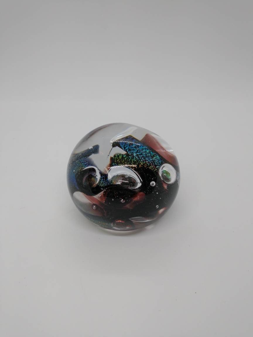 Glass Paperweight dichroic sparkle Hand Blown Glass Ornament decoration home decor gift idea