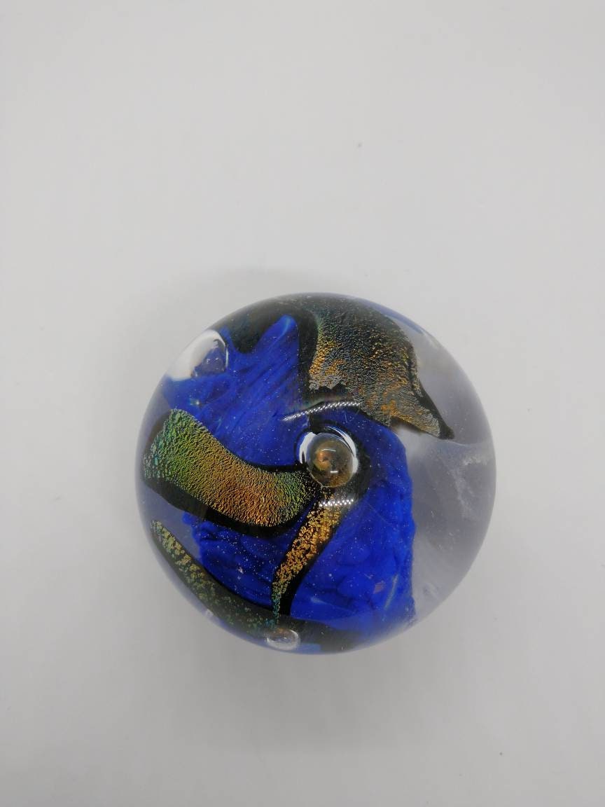 Glass Paperweight dichroic sparkle Hand Blown Glass Ornament decoration home decor gift idea