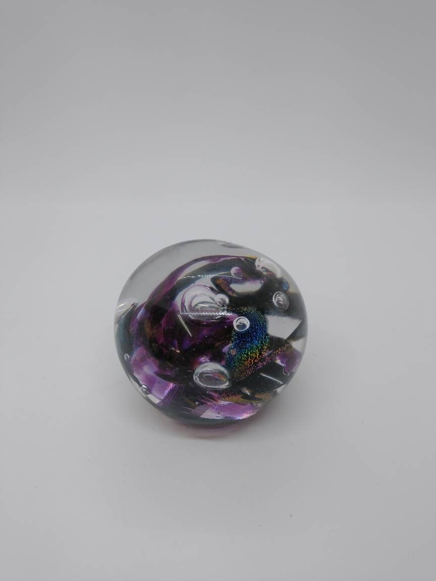 Glass Paperweight dichroic sparkle Hand Blown Glass Ornament decoration home decor gift idea